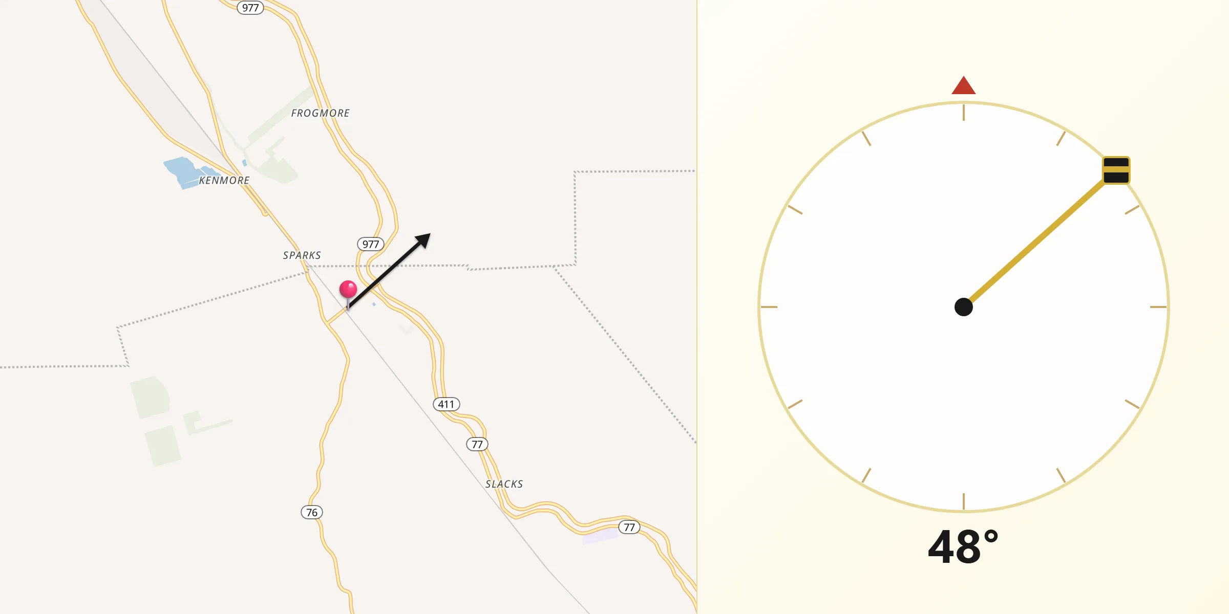 Qibla Direction from Maringouin