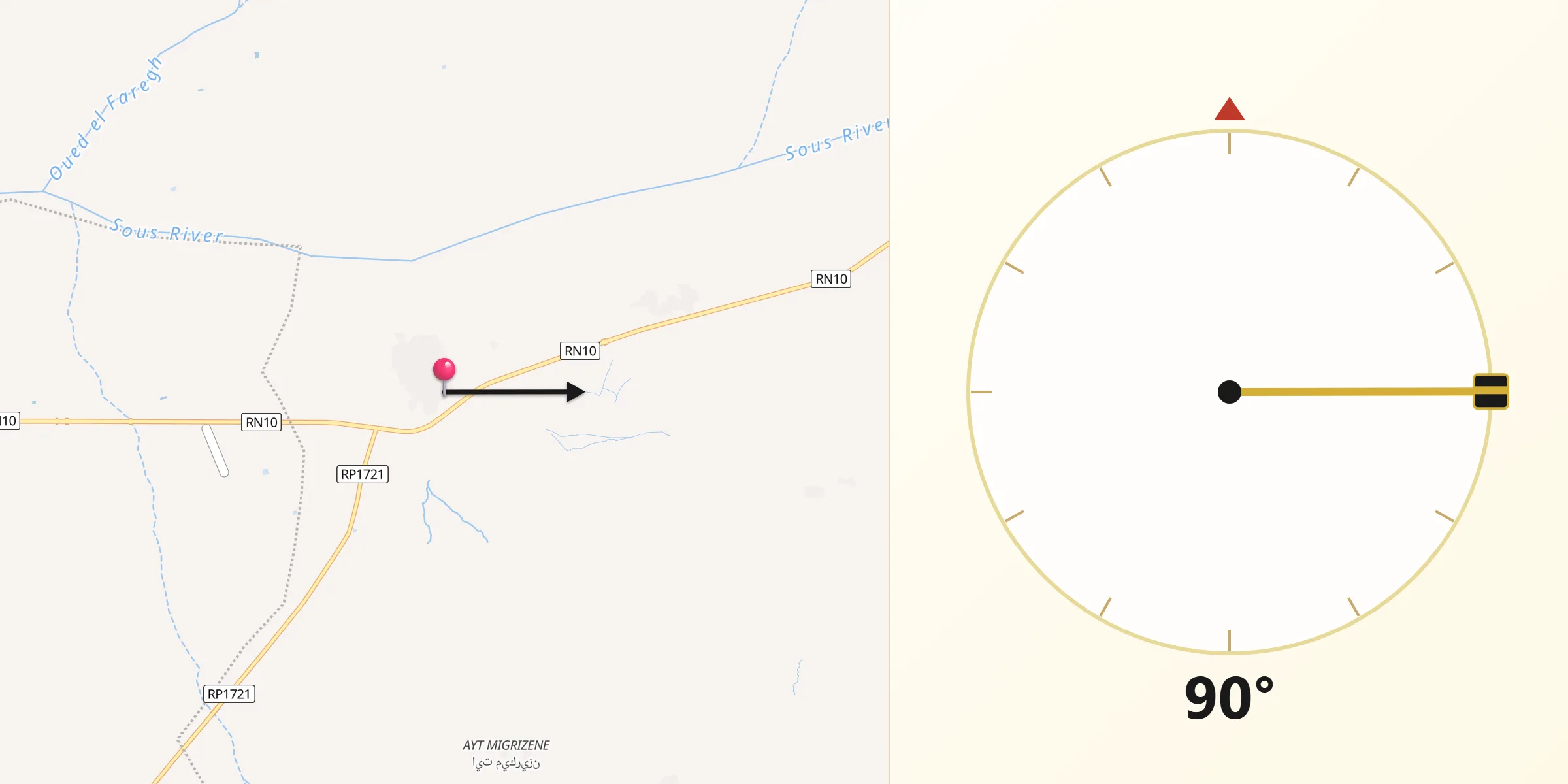 اتجاه القبلة من أرازان
