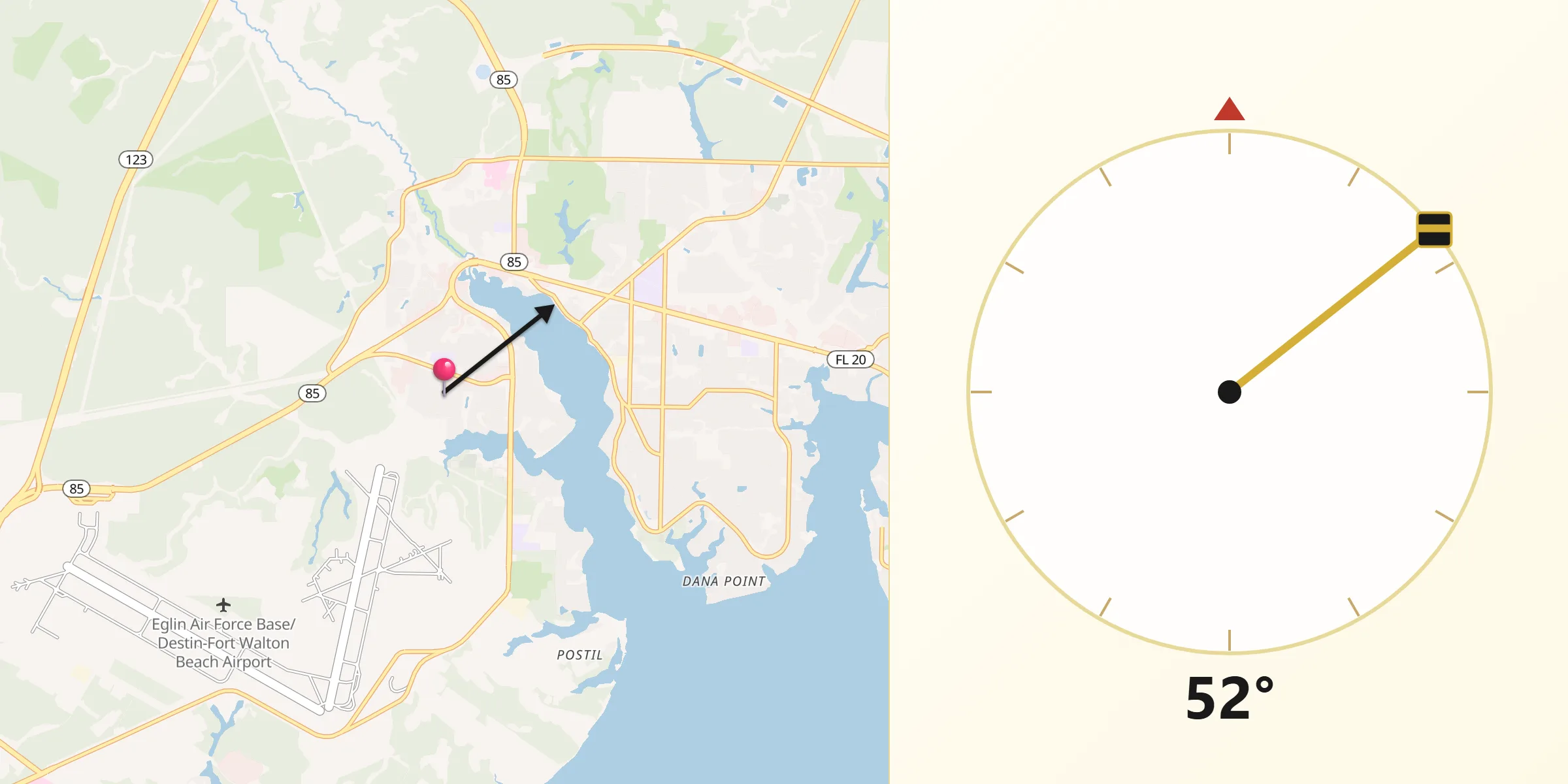 Qibla Direction from Valparaiso