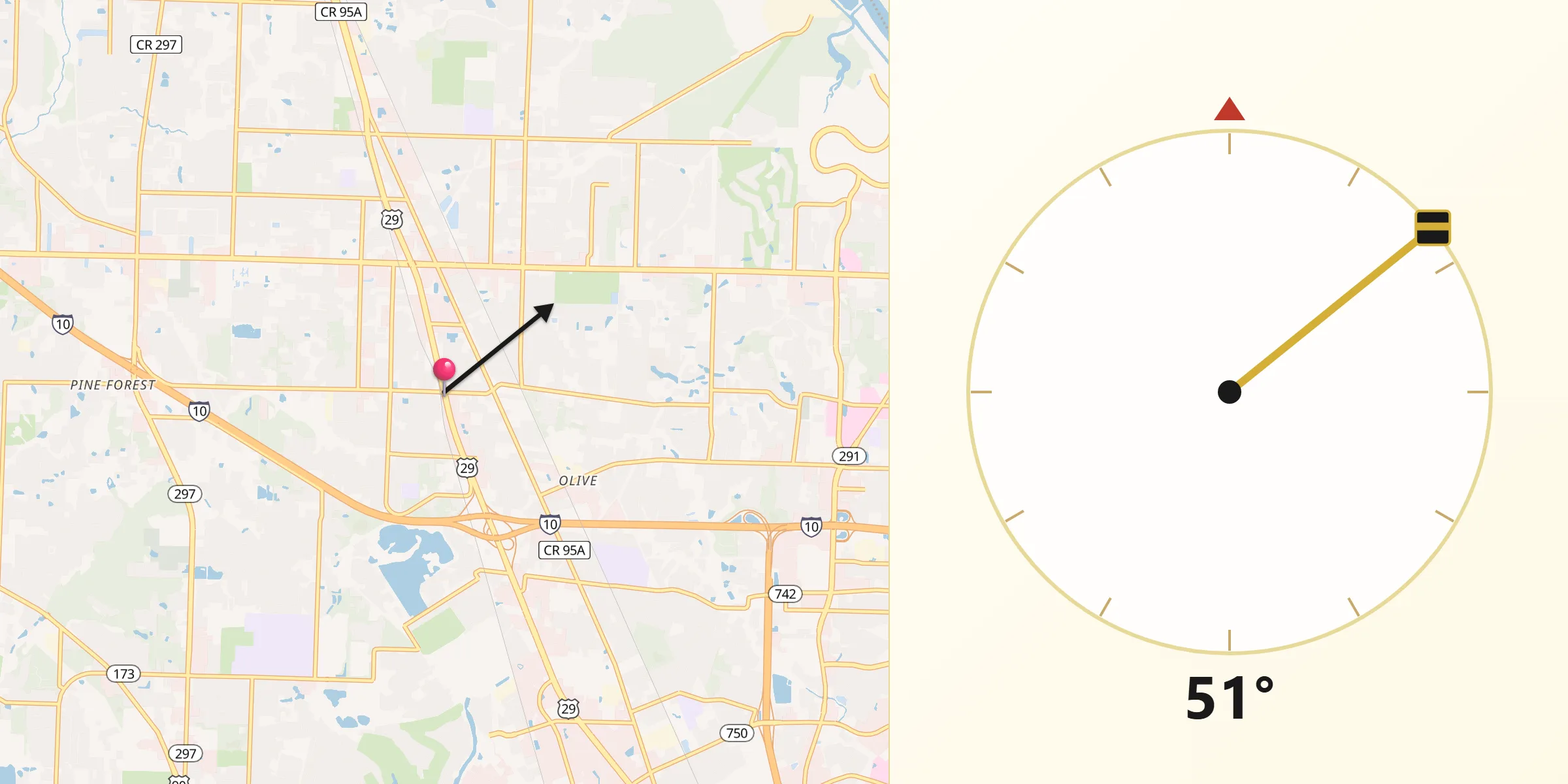 Qibla Direction from Ensley
