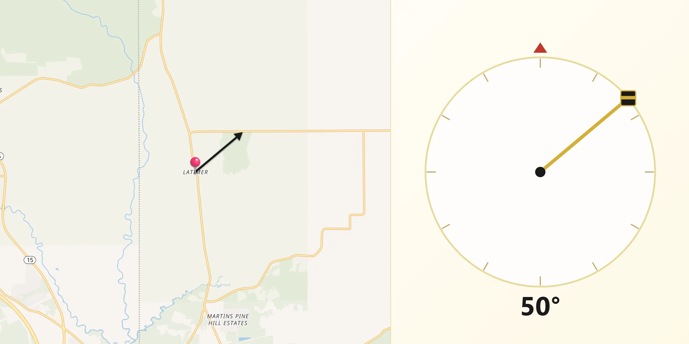 Qibla Direction from Latimer