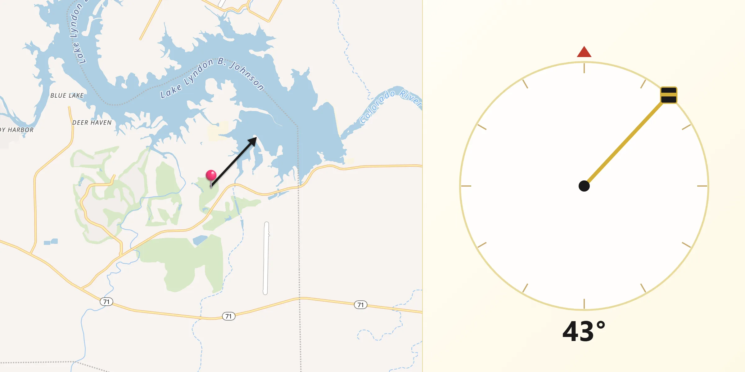 Qibla Direction from Horseshoe Bay