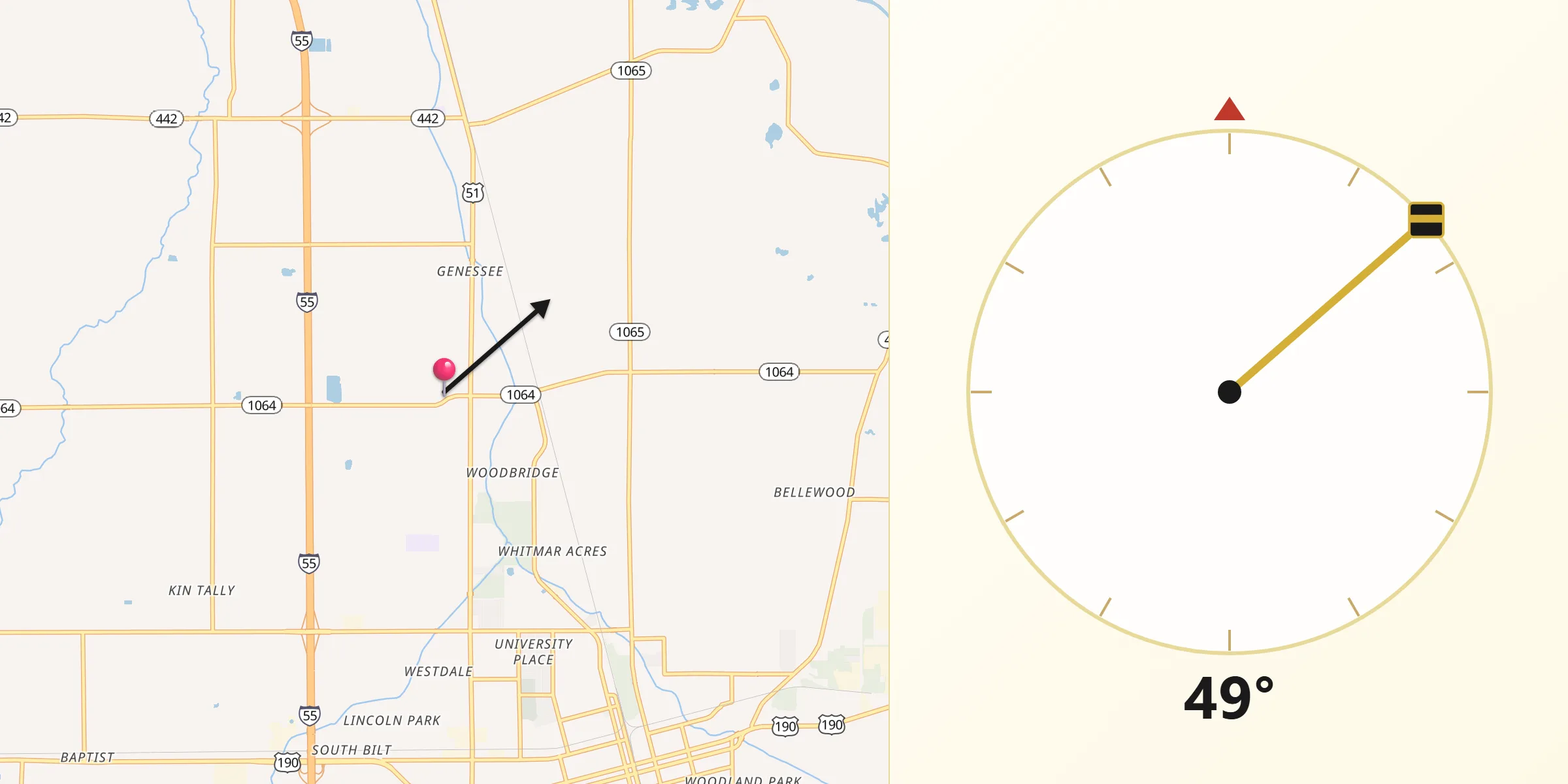 Qibla Direction from Natalbany