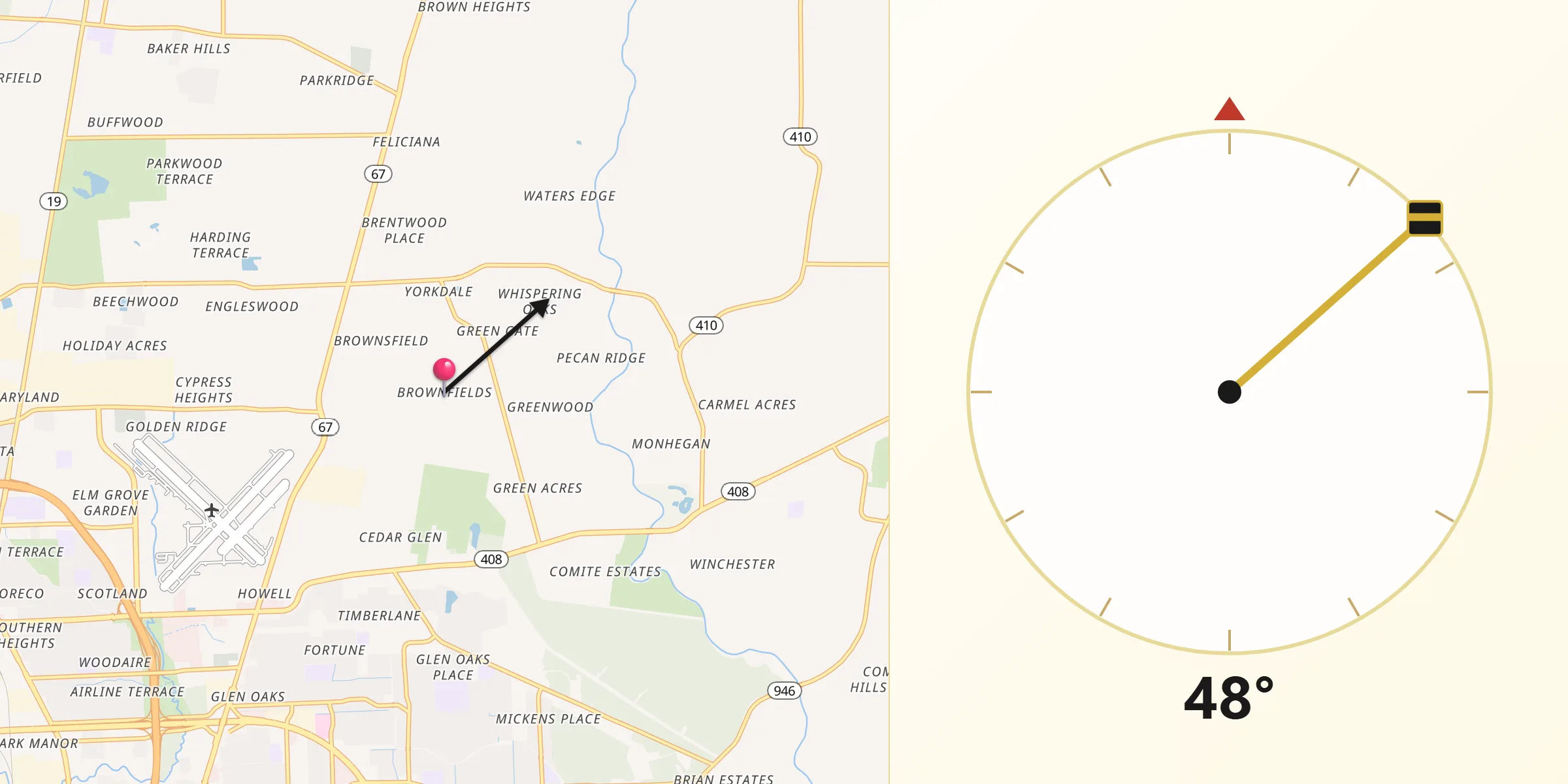 Qibla Direction from Brownsfield