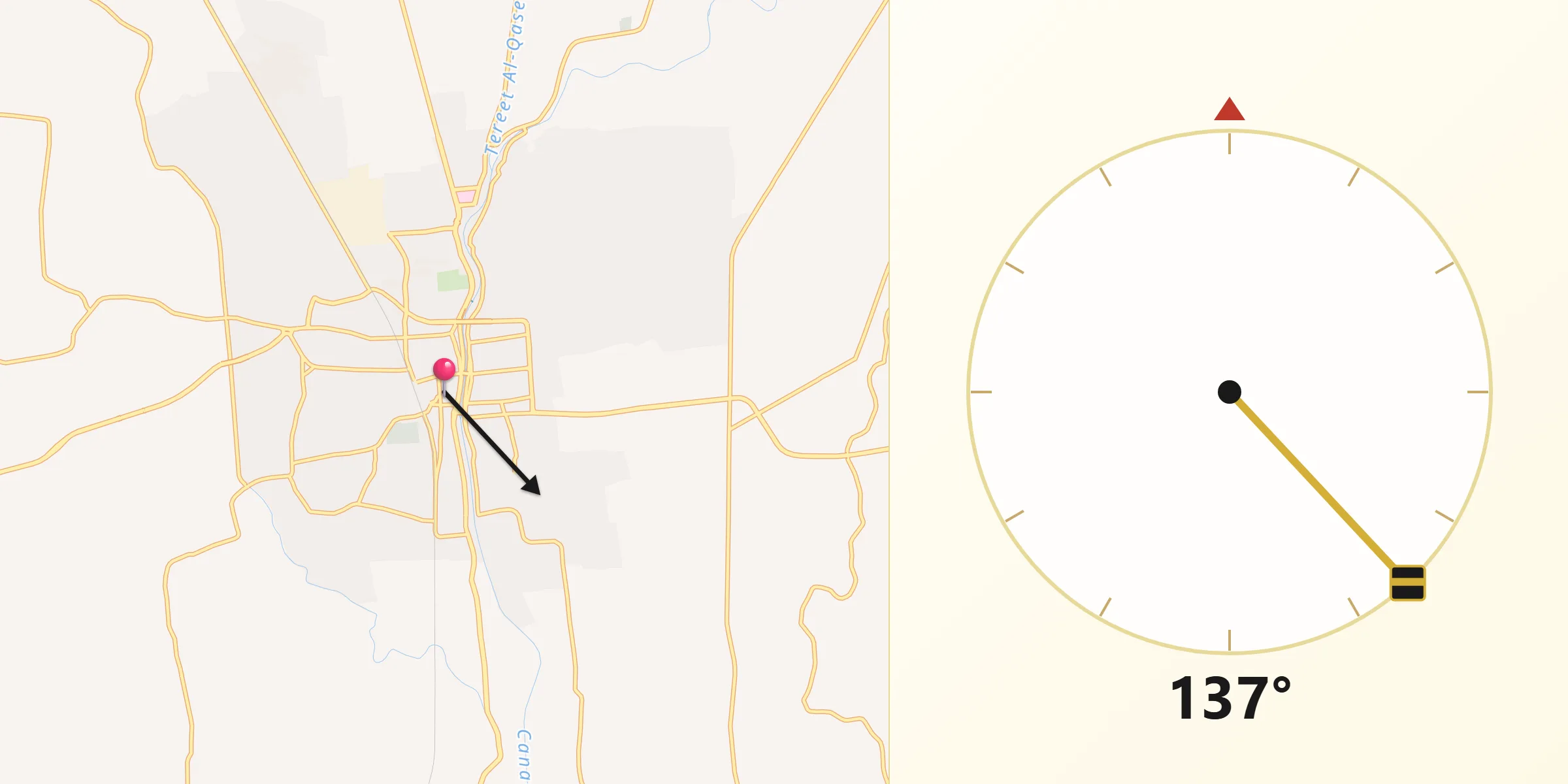 Arah Kiblat dari Shibīn al Kawm