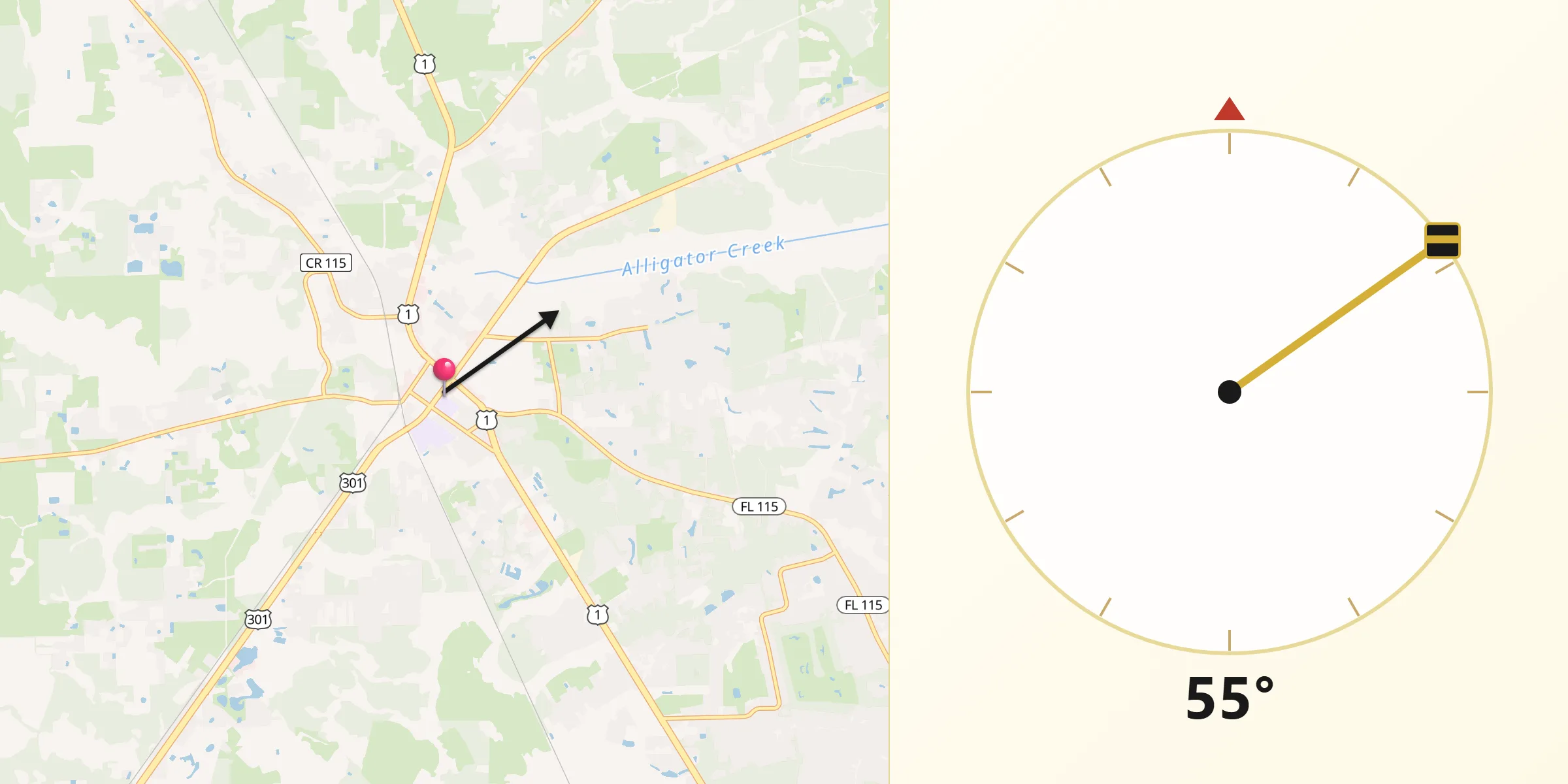 Qibla Direction from Callahan
