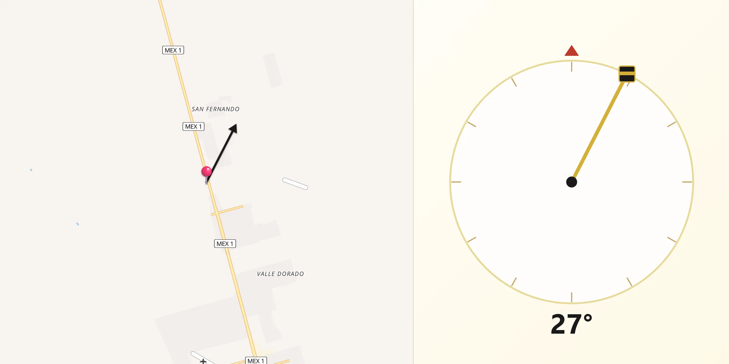 Dirección de la Qibla desde San Quintín