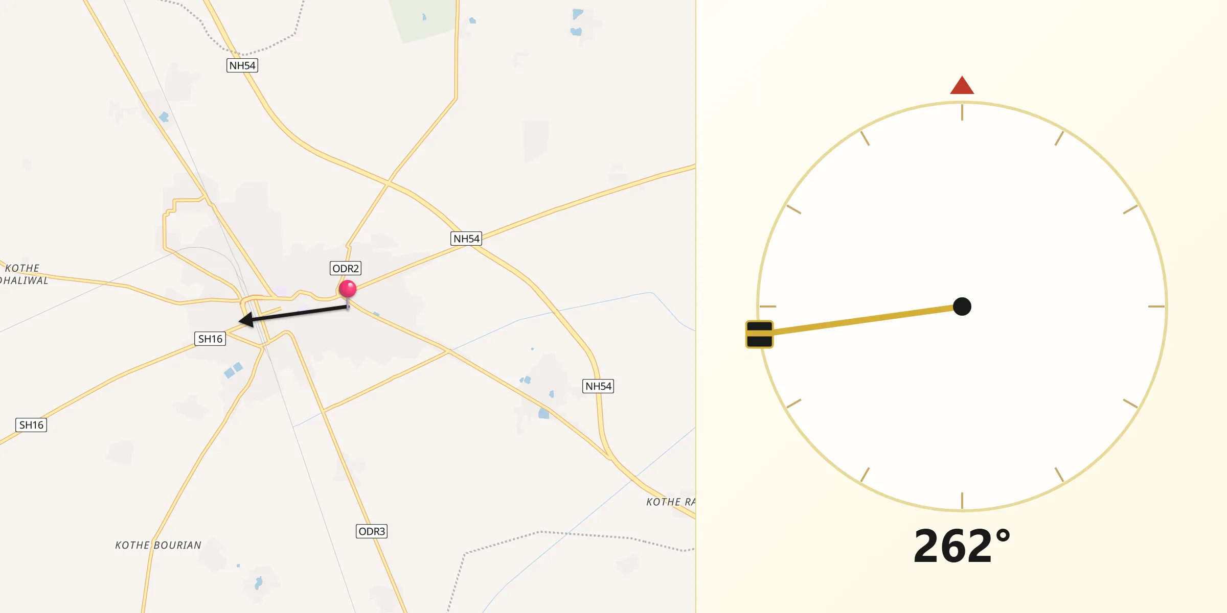 Qibla Direction from Kotkapura
