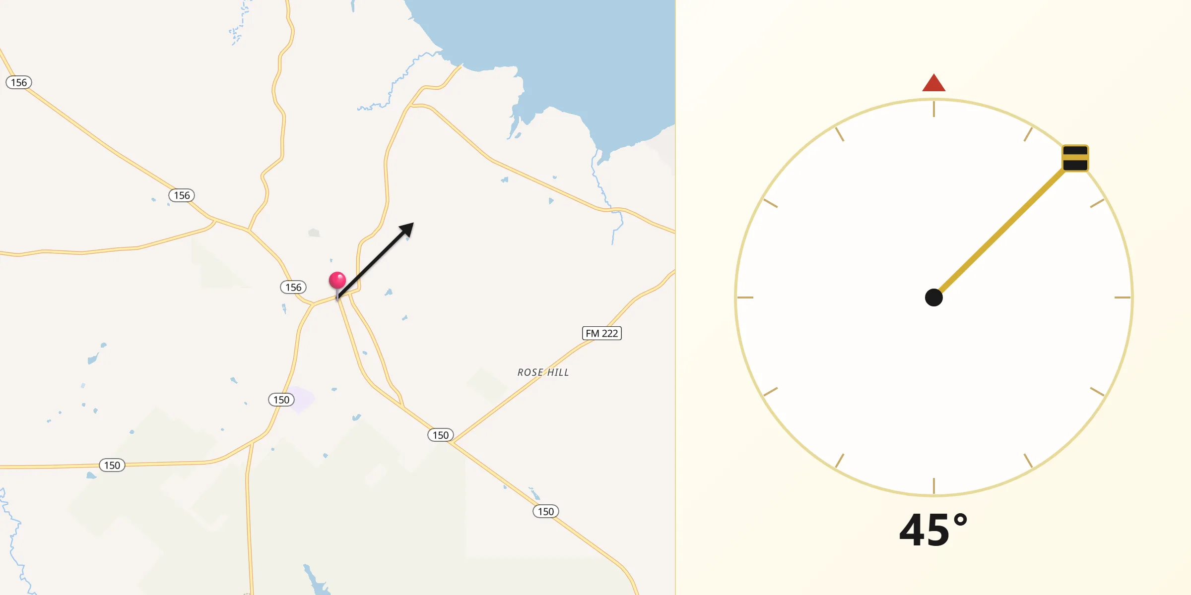Qibla Direction from Coldspring