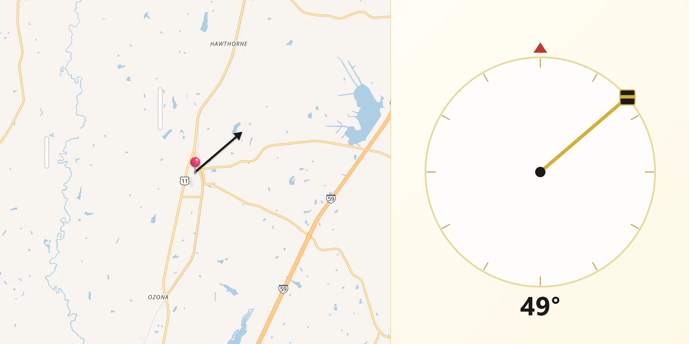 Qibla Direction from Carriere