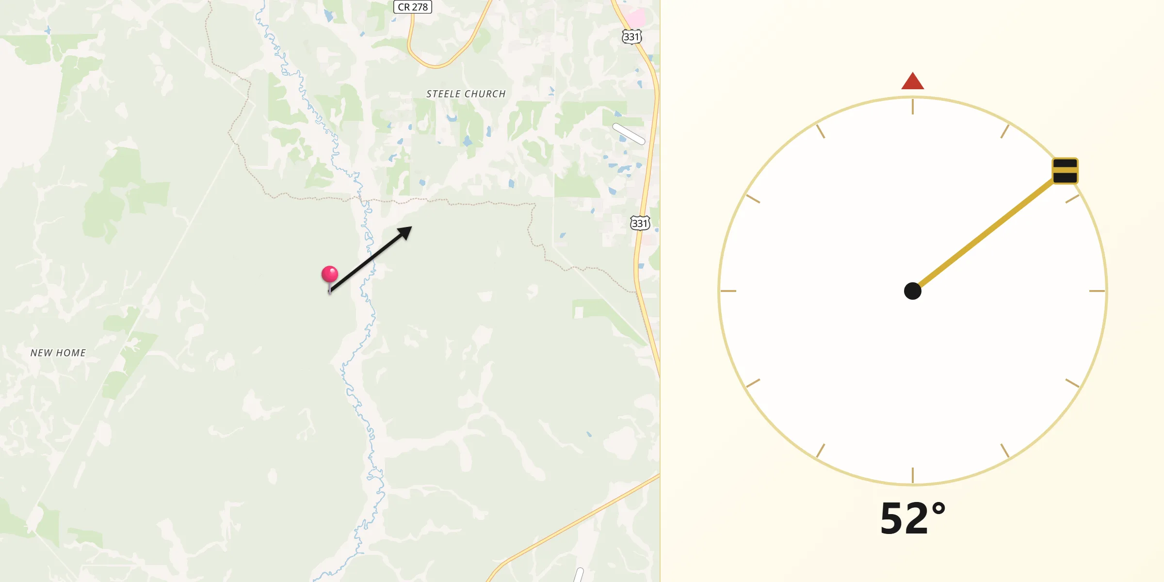 Qibla Direction from Walton