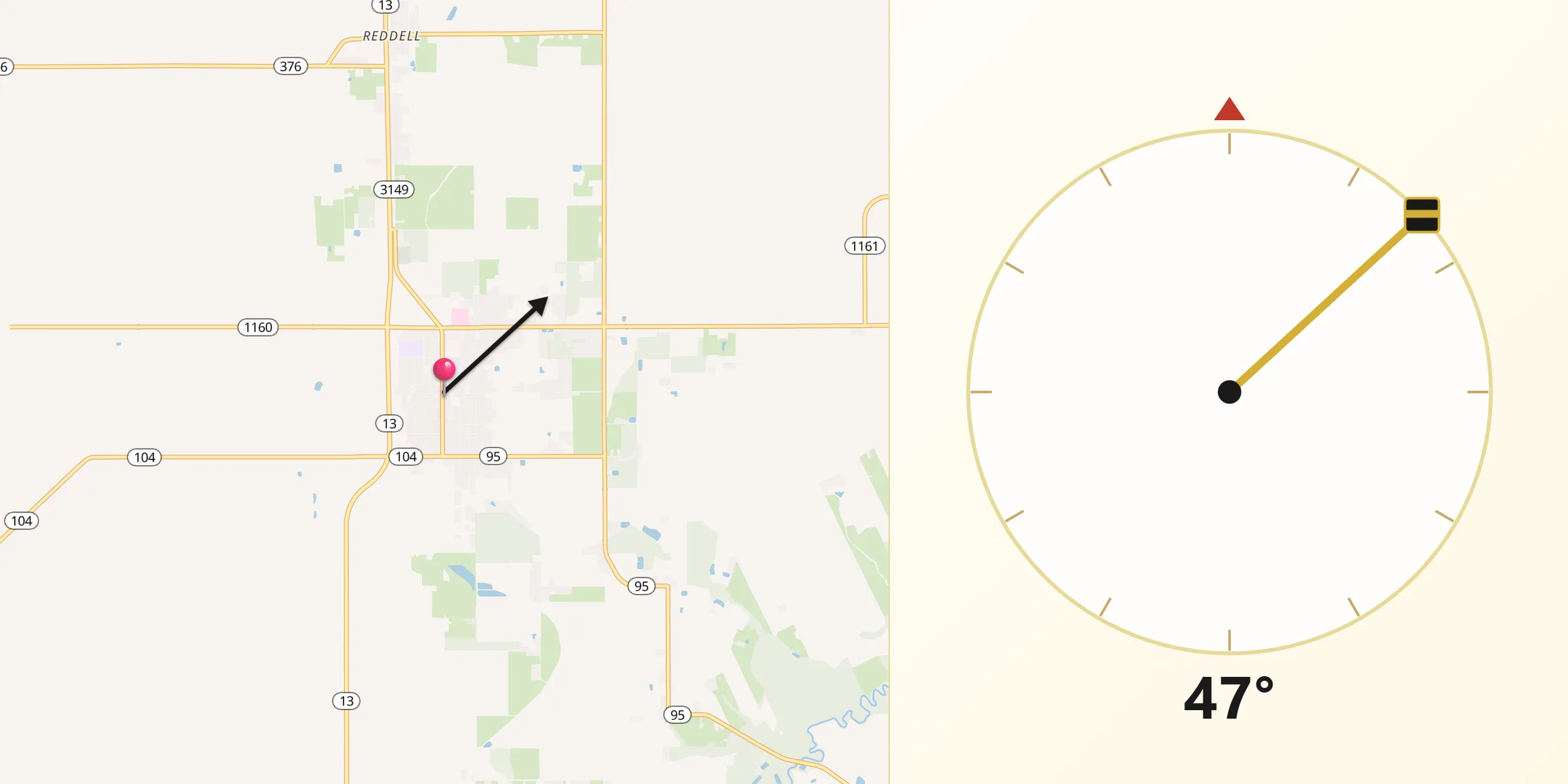 Qibla Direction from Mamou