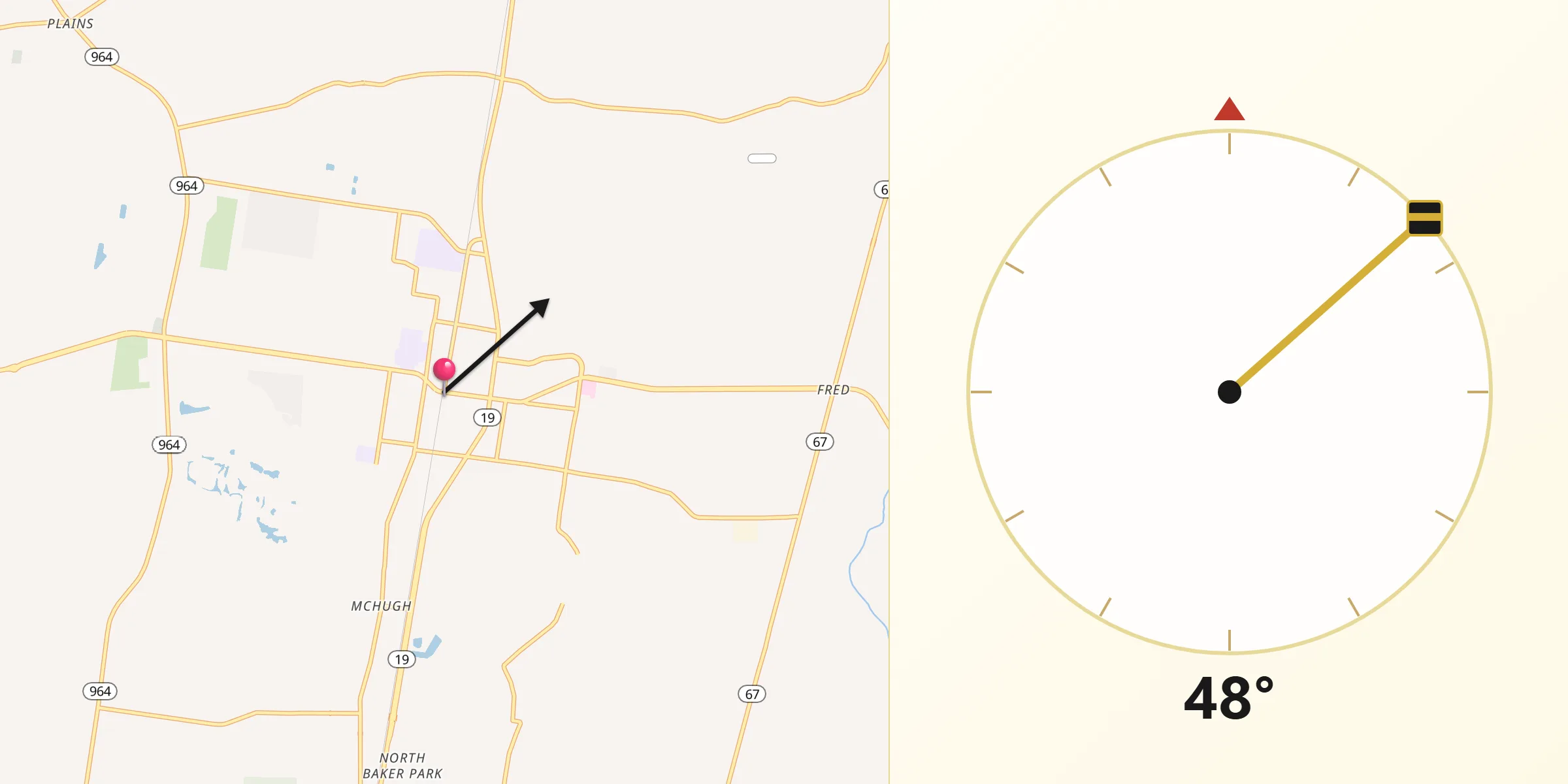 Qibla Direction from Zachary