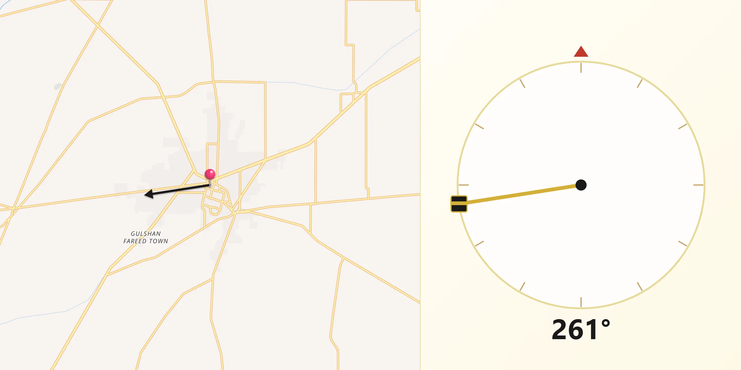 Qibla Direction from Dipalpur