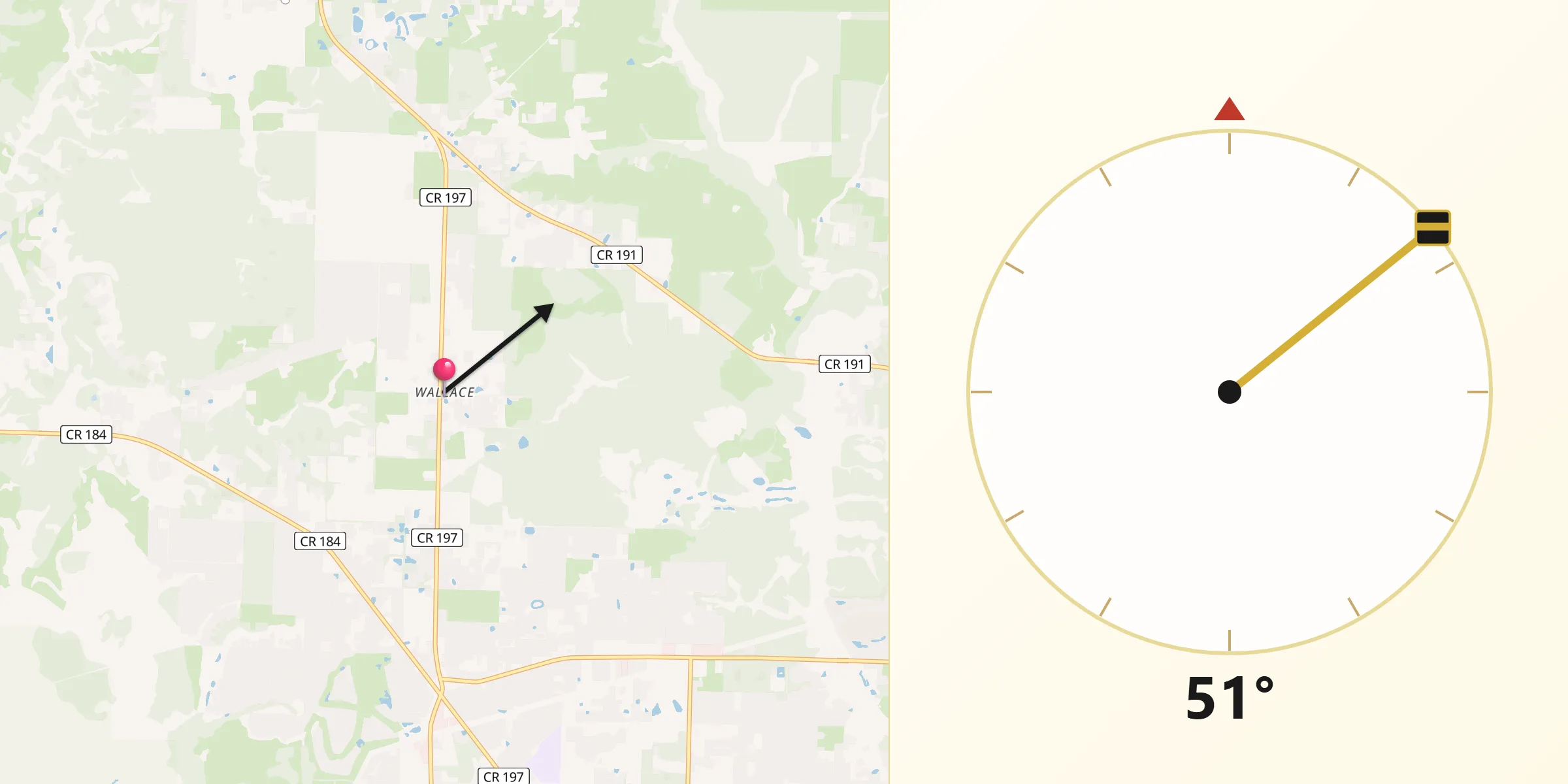 Qibla Direction from Wallace