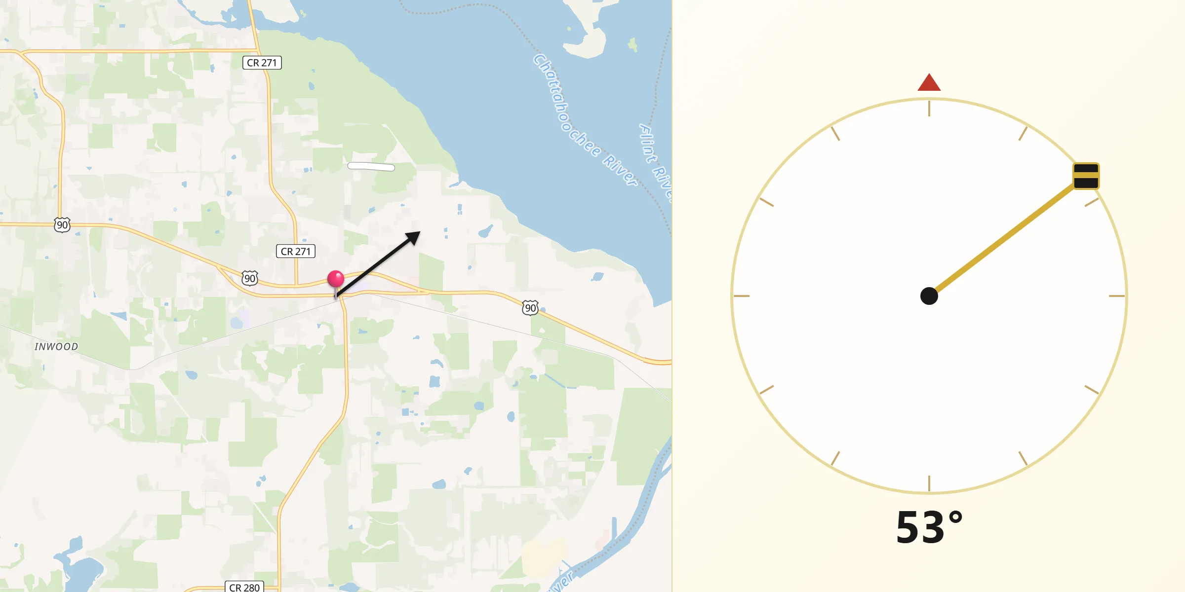 Qibla Direction from Sneads