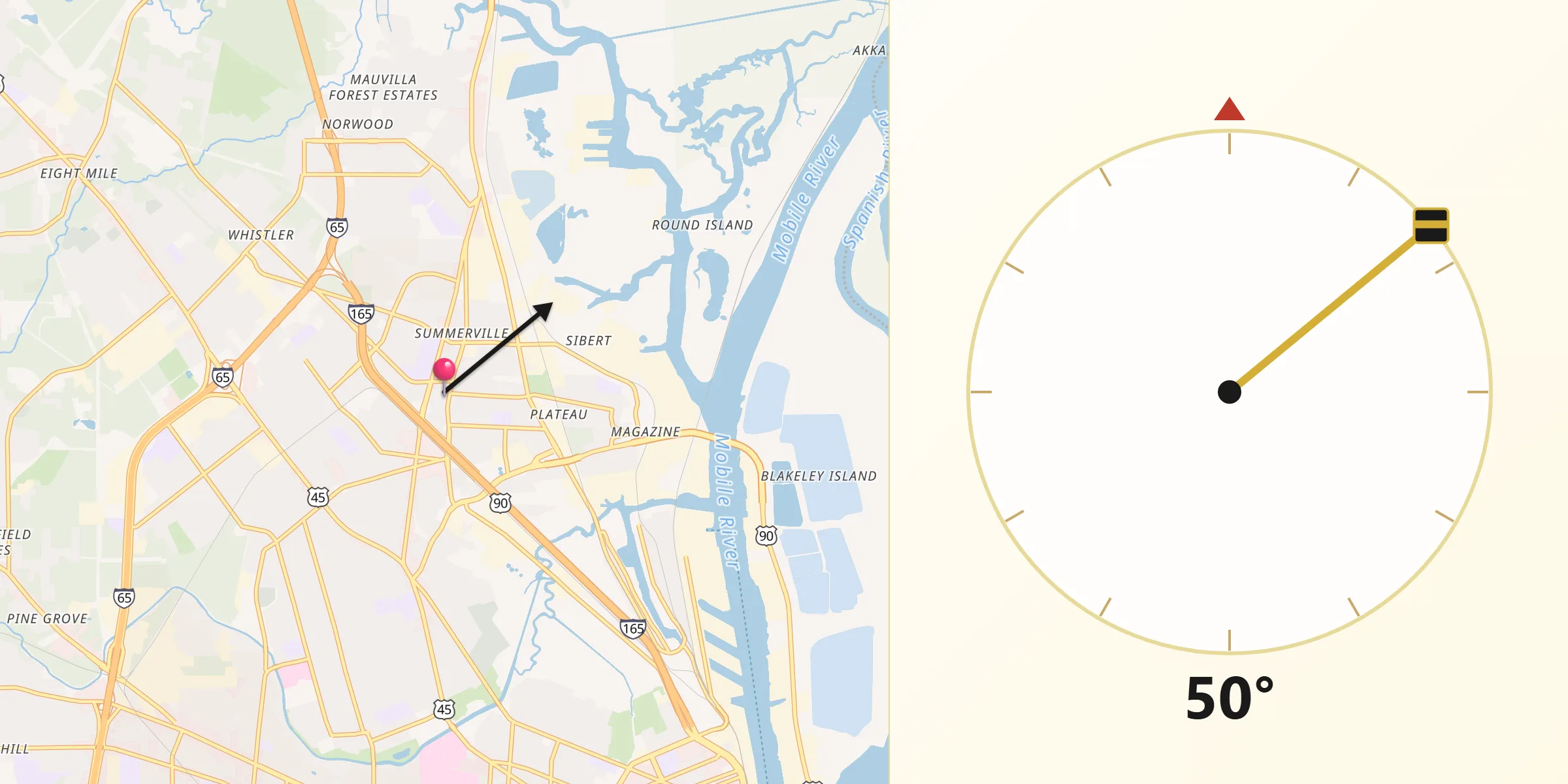 Qibla Direction from Prichard