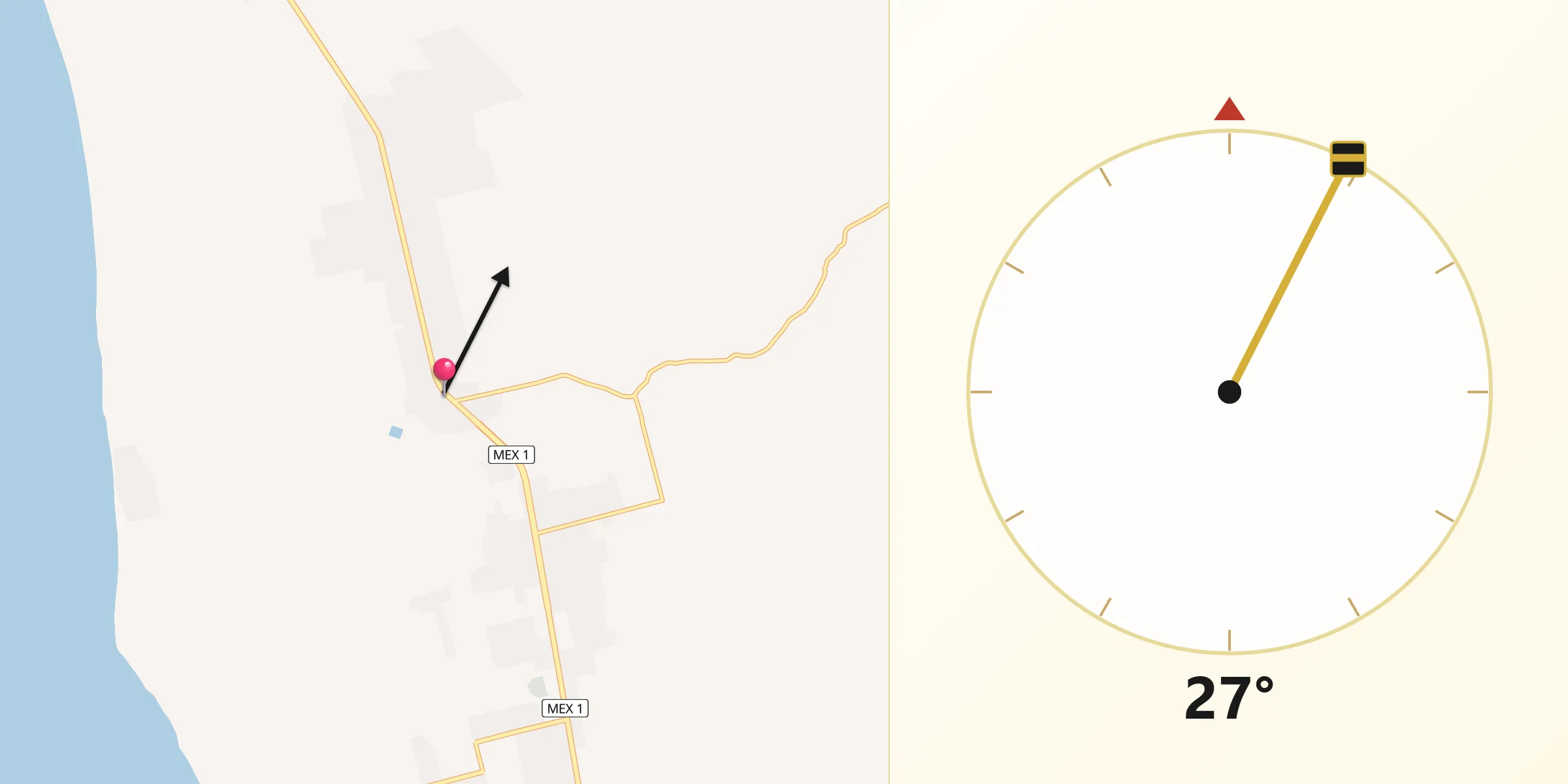 Dirección de la Qibla desde Poblado Chulavista (El Chorizo)
