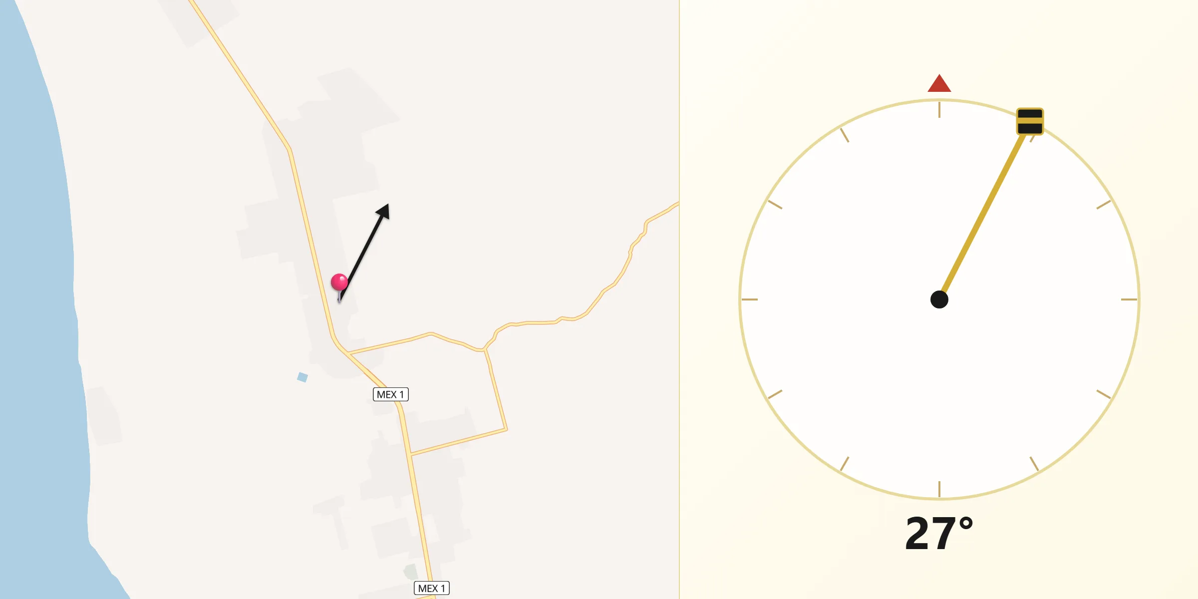 Dirección de la Qibla desde Emiliano Zapata