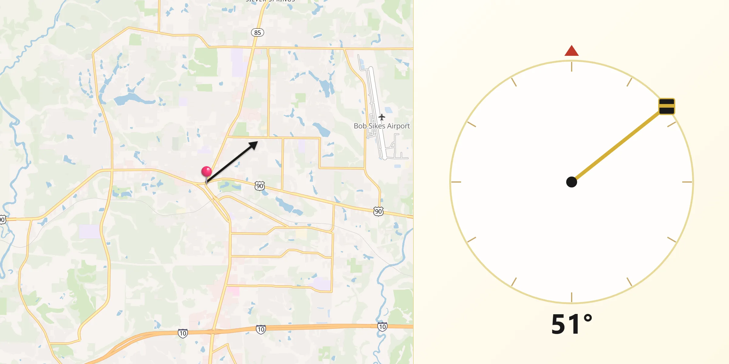 Qibla Direction from Crestview