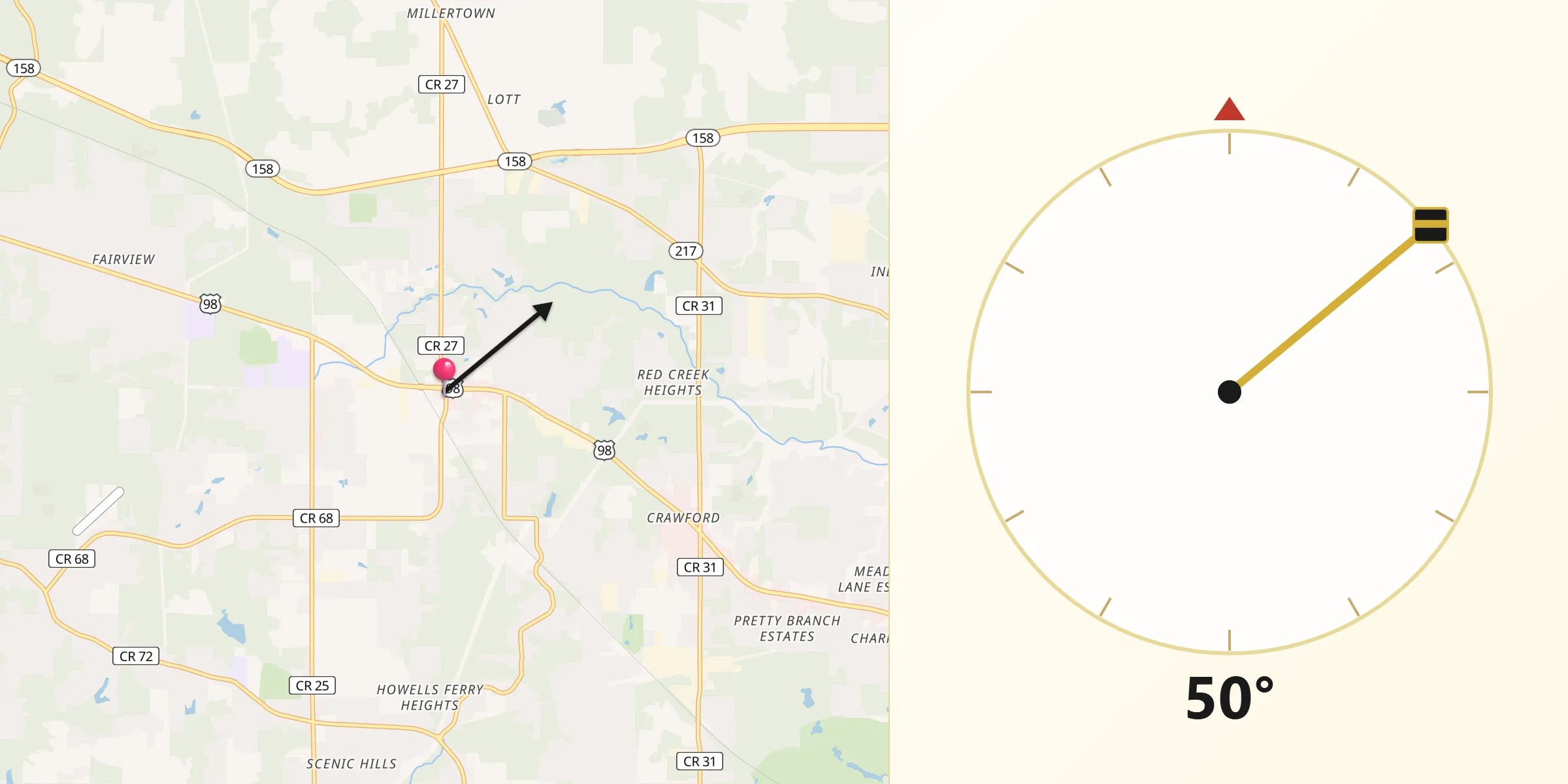 Qibla Direction from Semmes