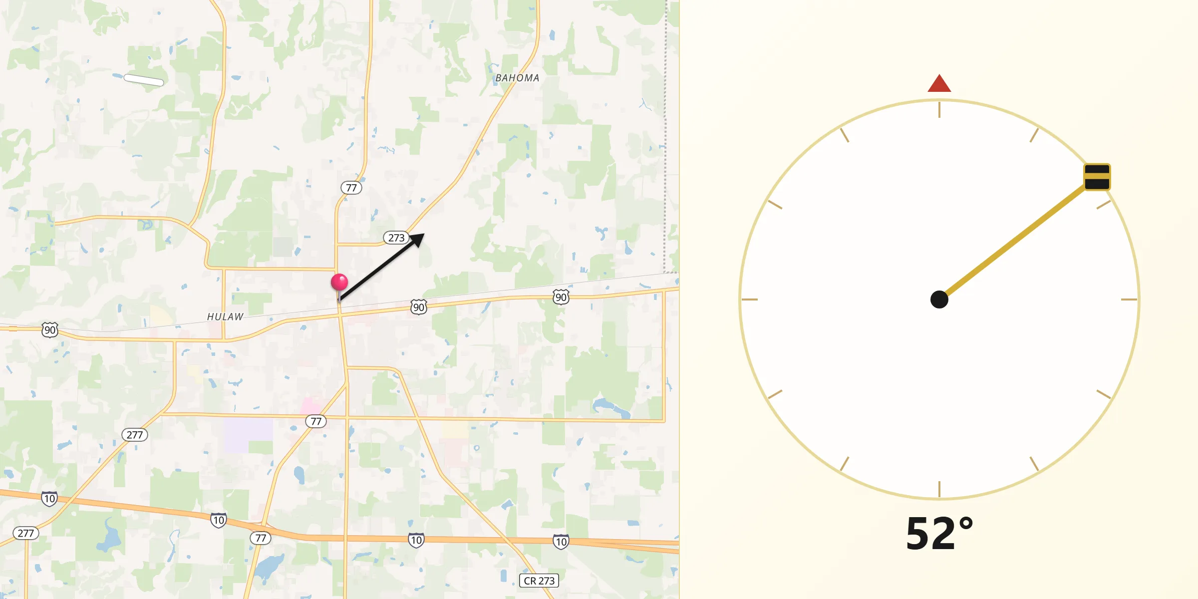 Qibla Direction from Chipley