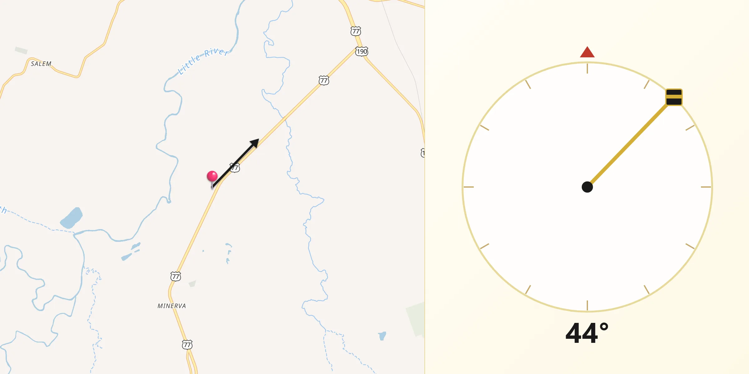 Qibla Direction from Milam County