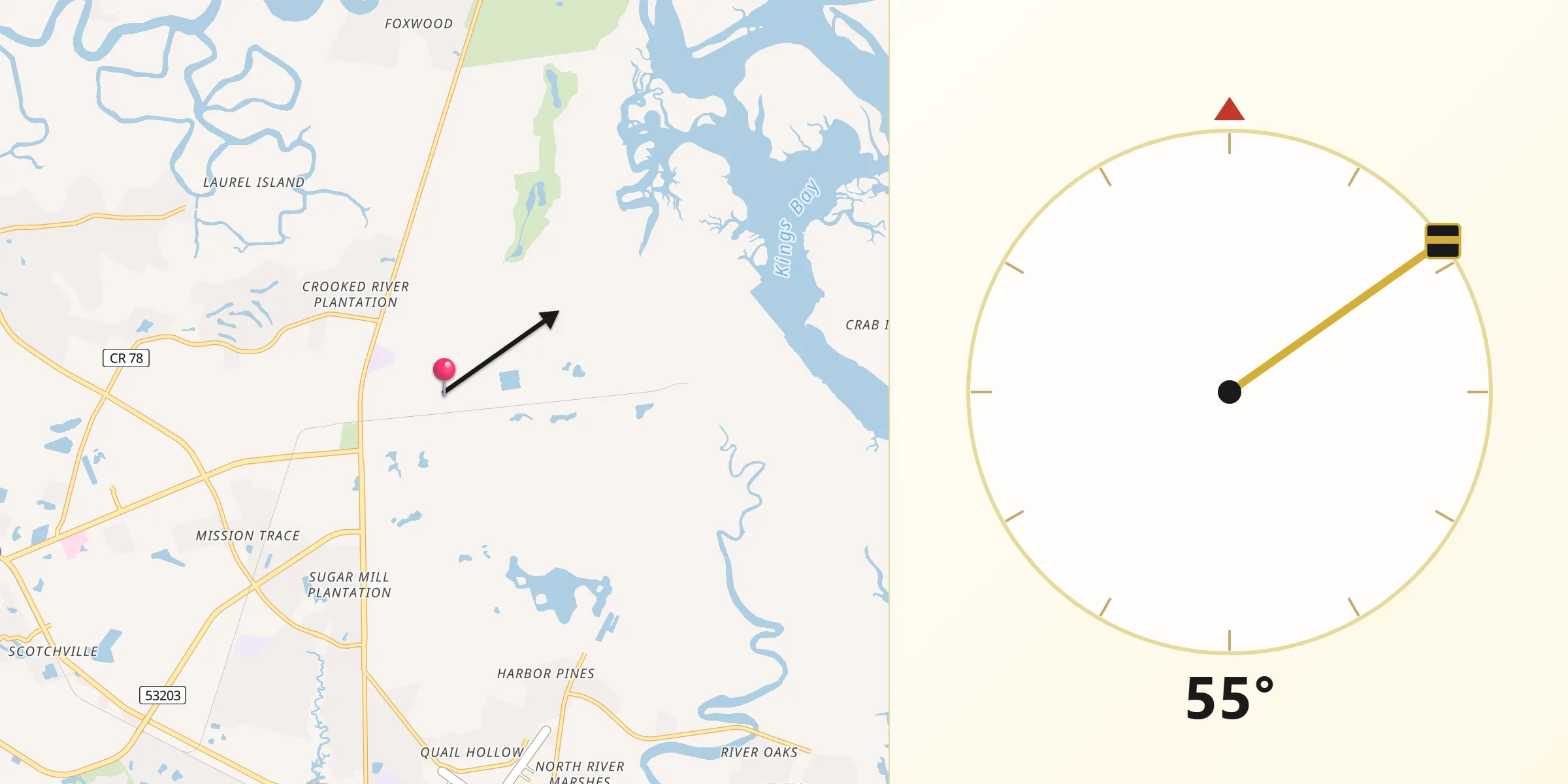 Qibla Direction from Kings Bay Base