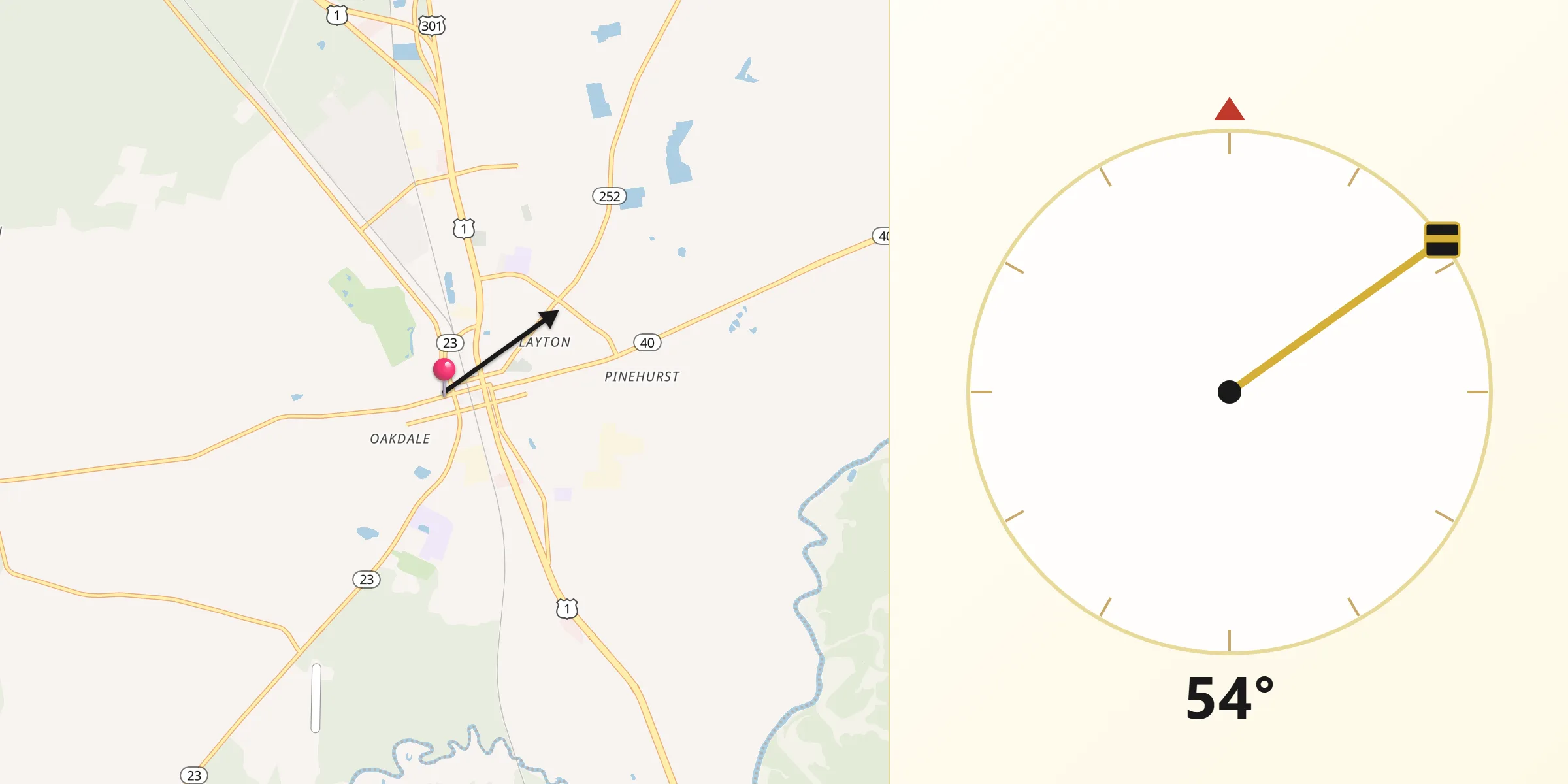 Qibla Direction from Folkston