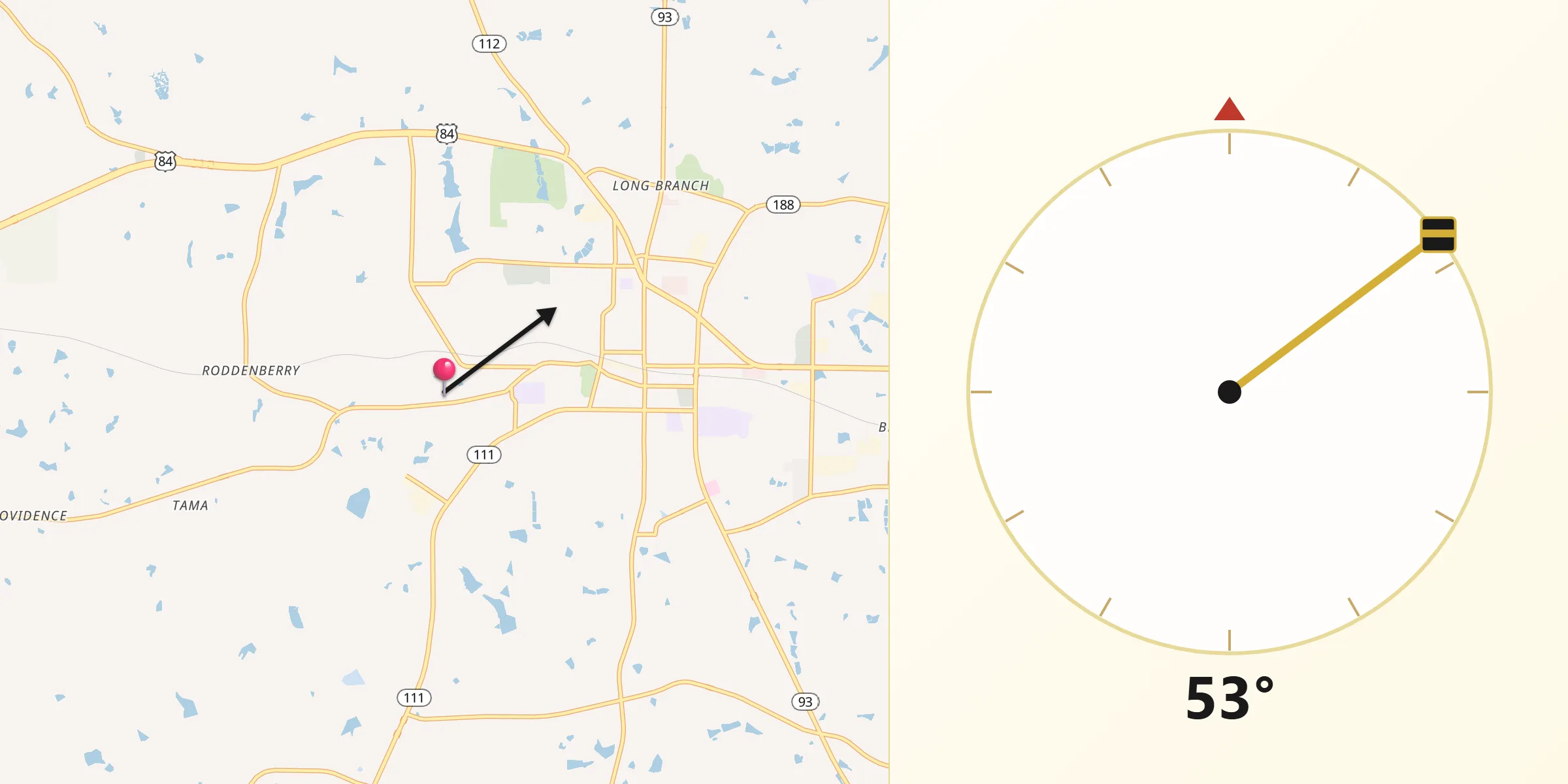 Qibla Direction from Grady