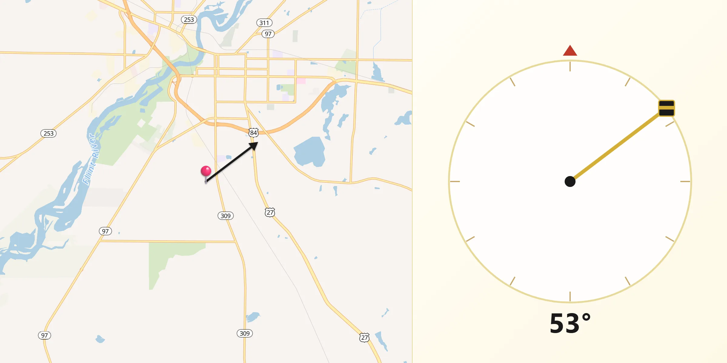 Qibla Direction from Decatur County