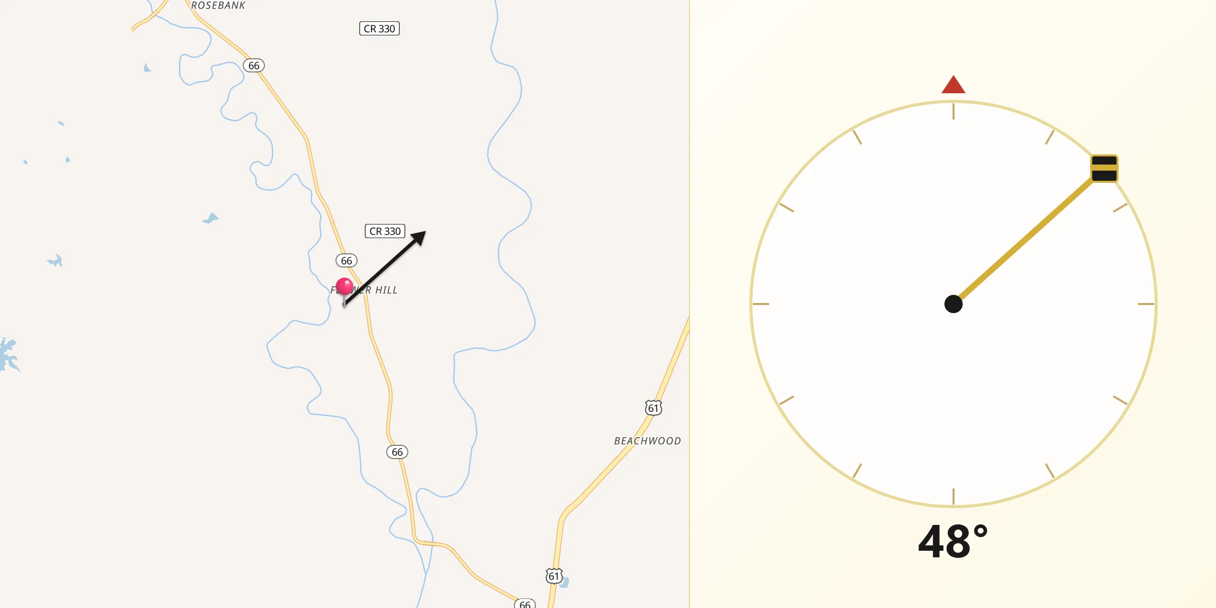 Qibla Direction from West Feliciana