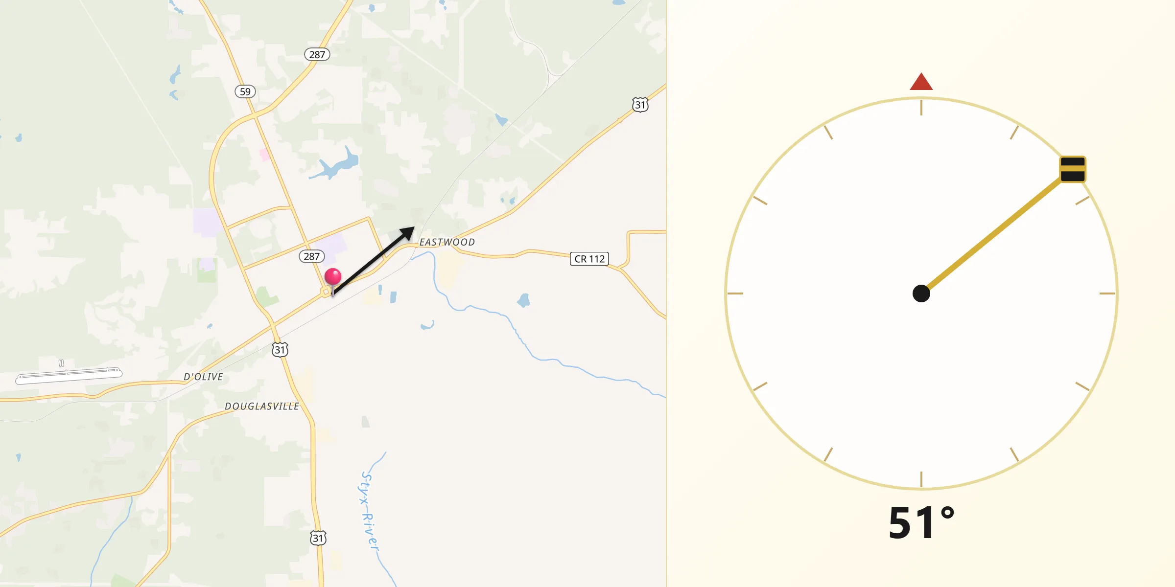 Qibla Direction from Bay Minette