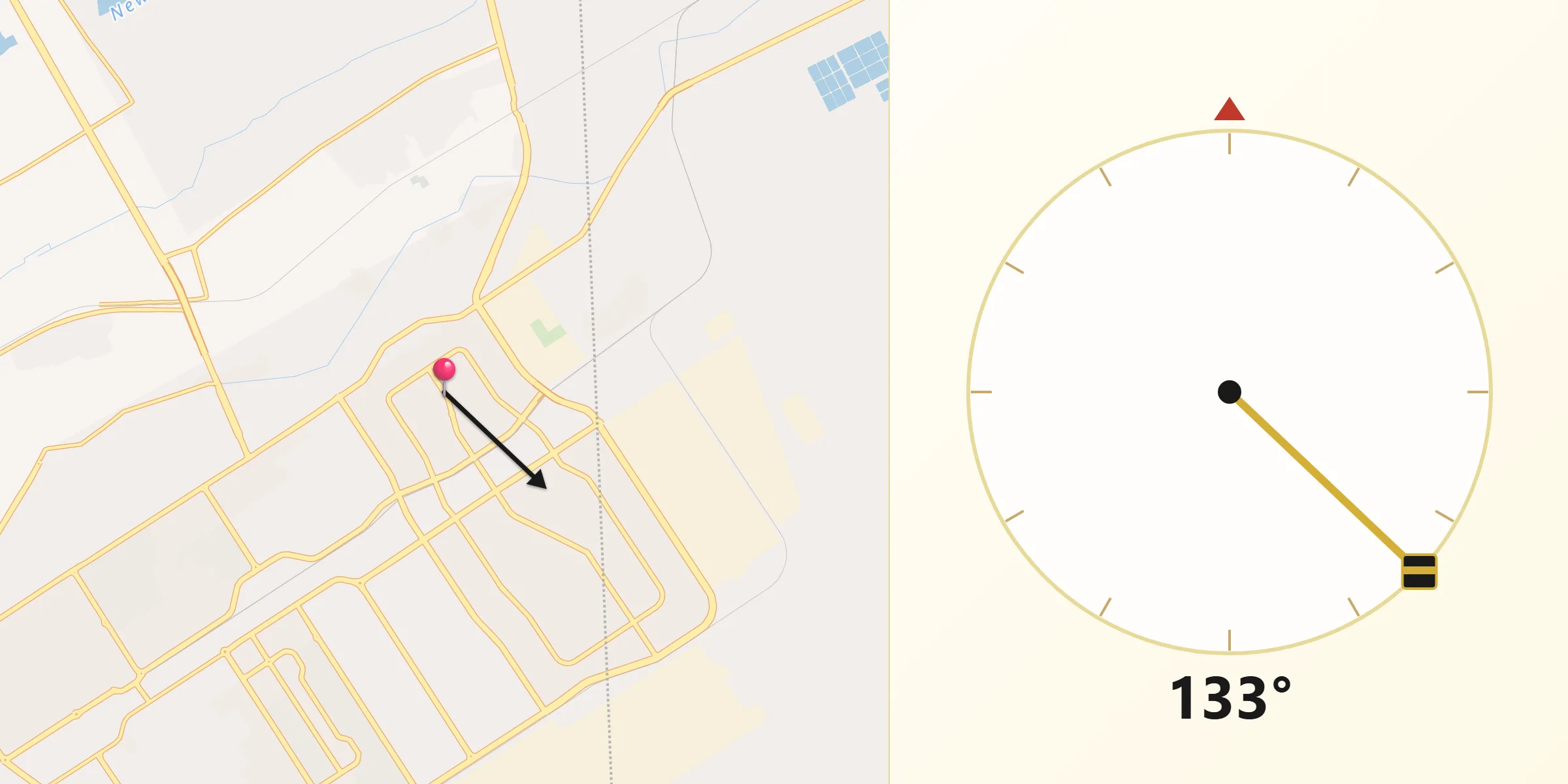 Qibla Direction from New Borg El Arab
