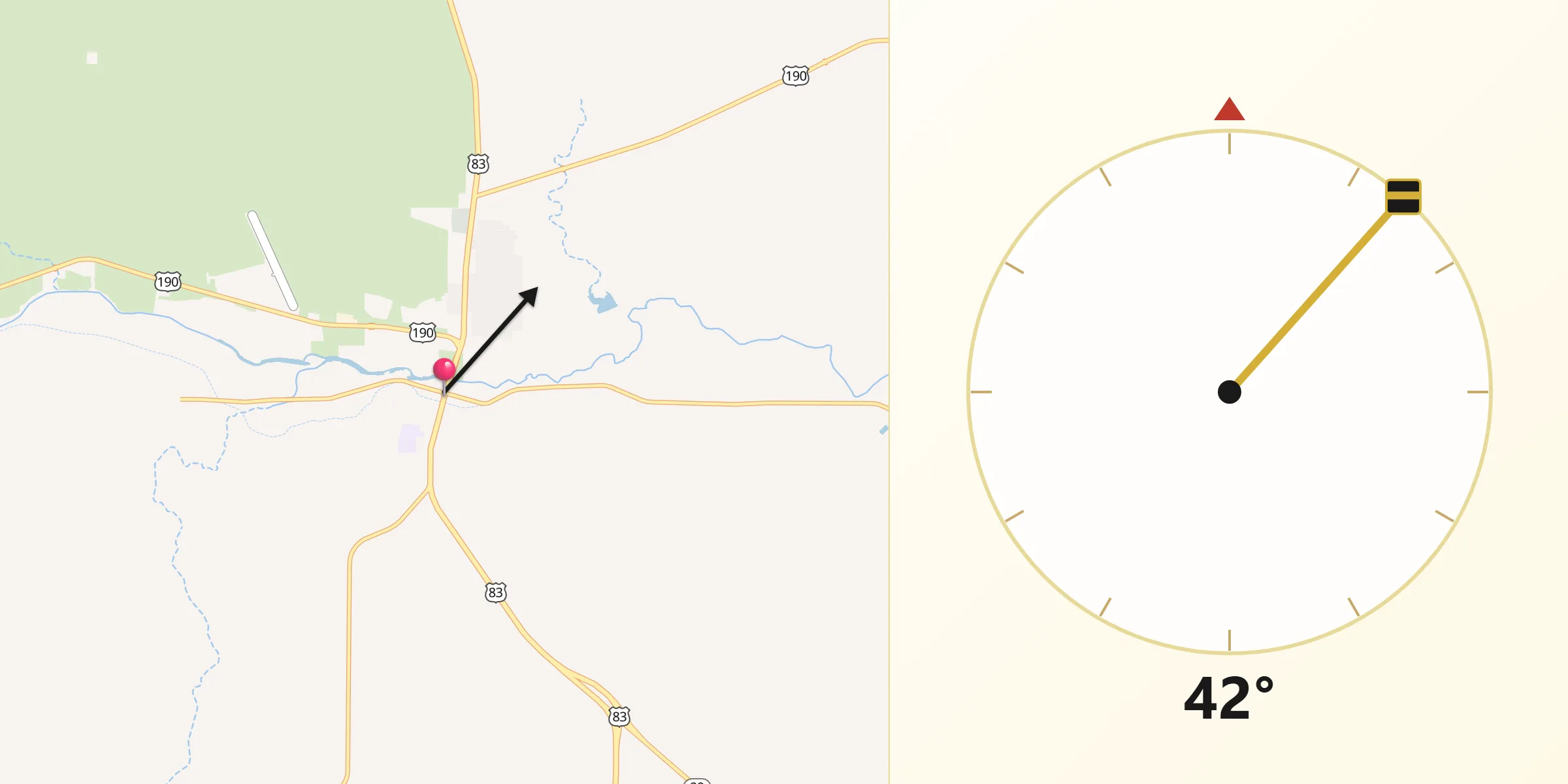 Qibla Direction from Menard