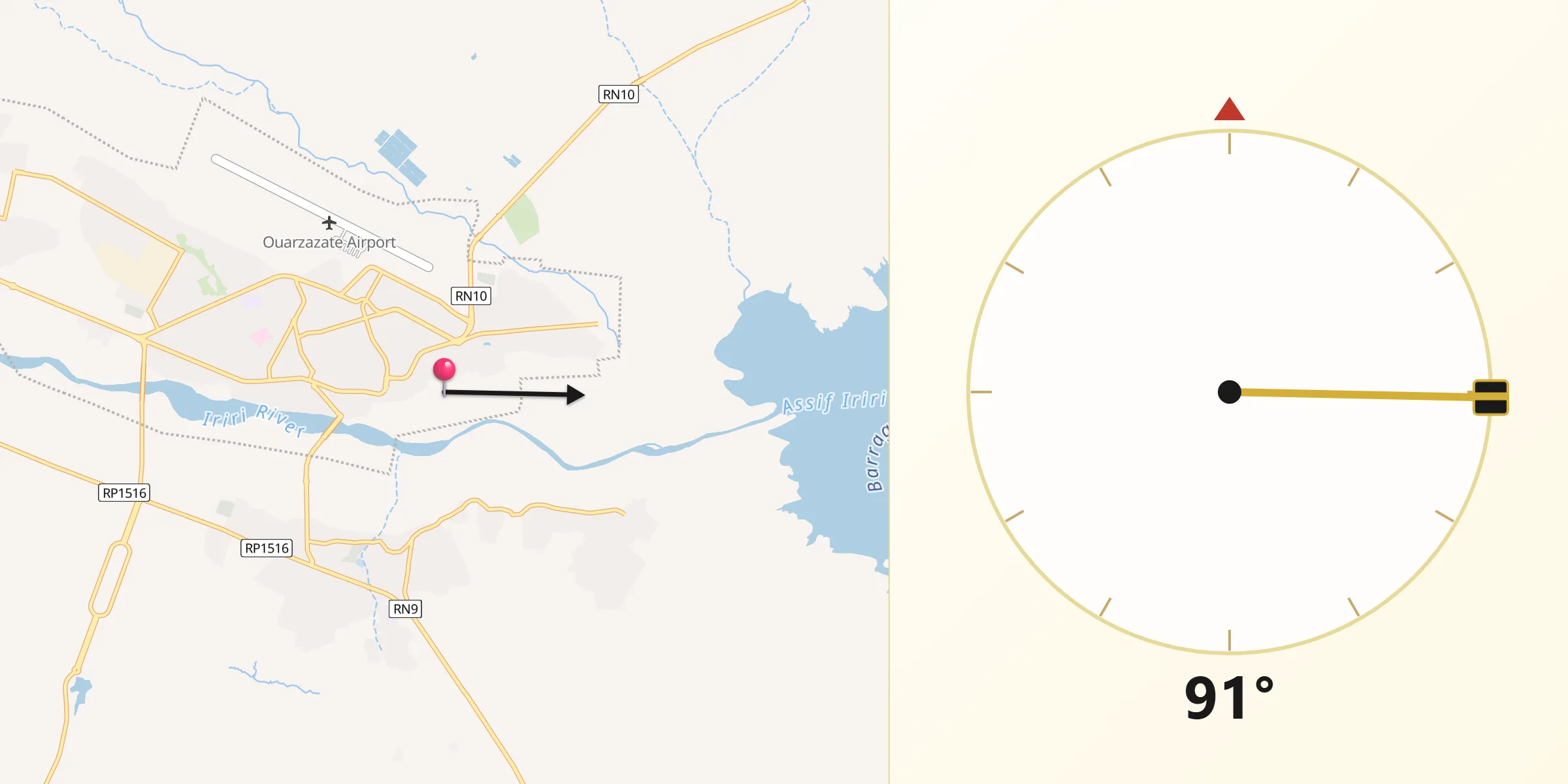 اتجاه القبلة من ورزازات