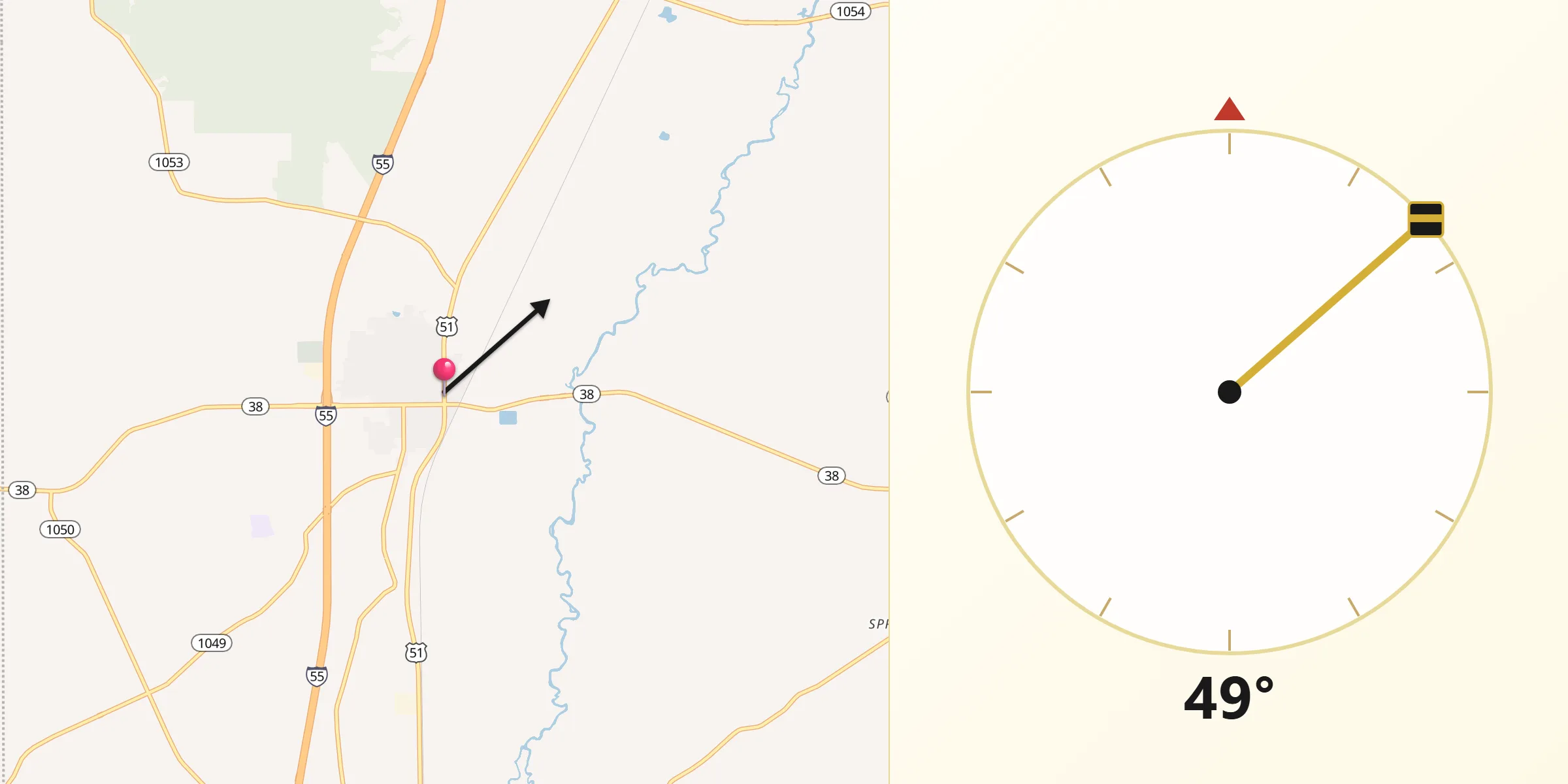 Qibla Direction from Kentwood