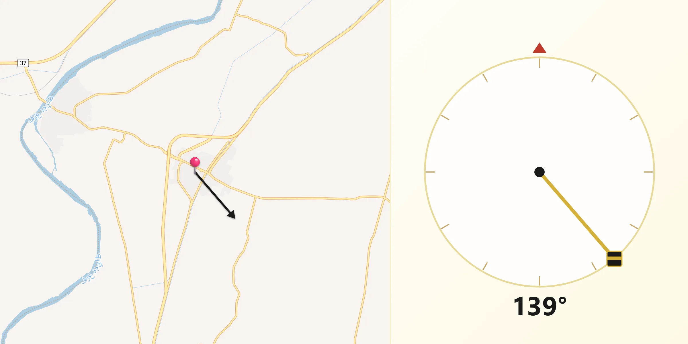 اتجاه القبلة من أجا