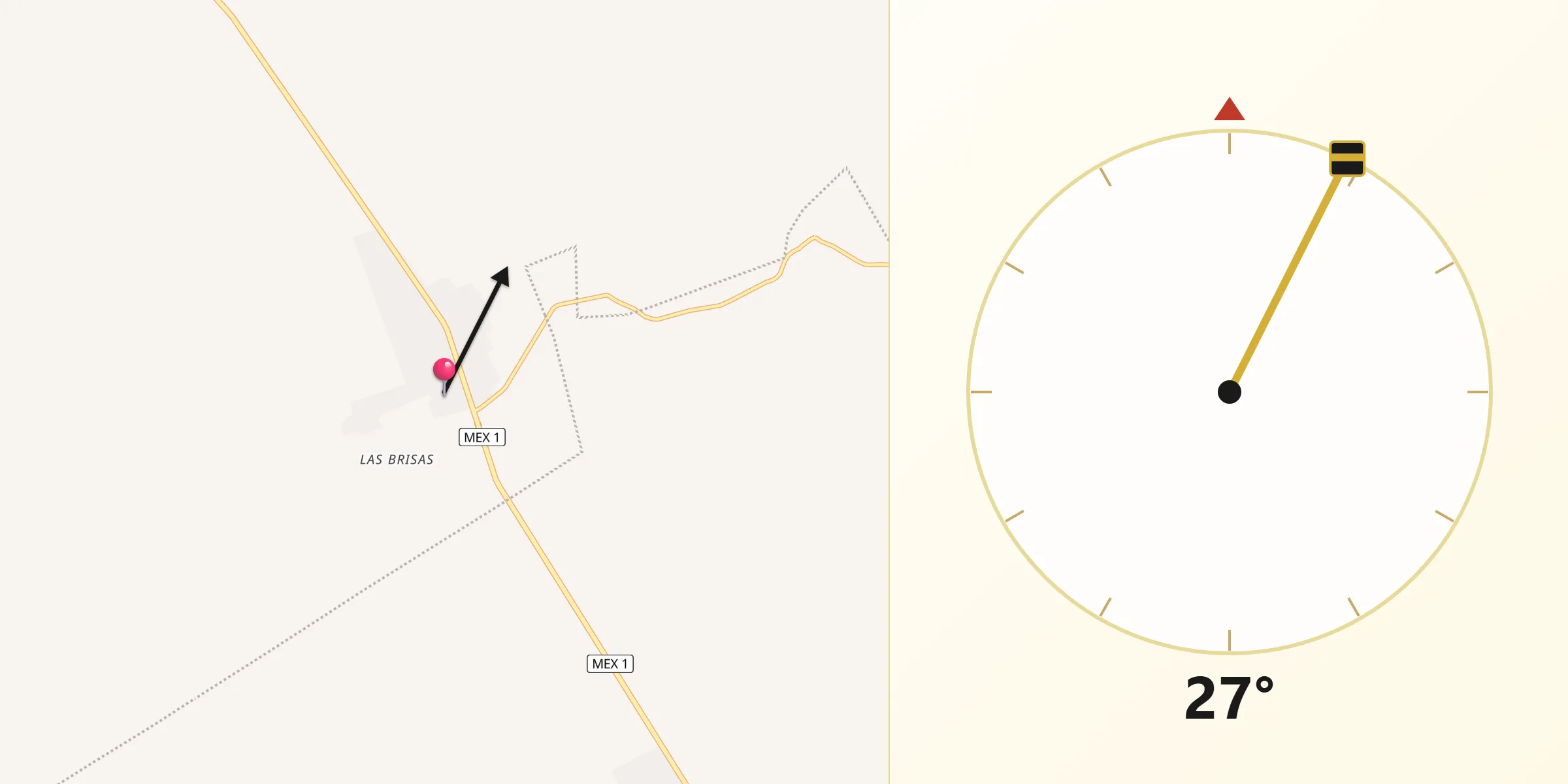 Dirección de la Qibla desde La Providencia
