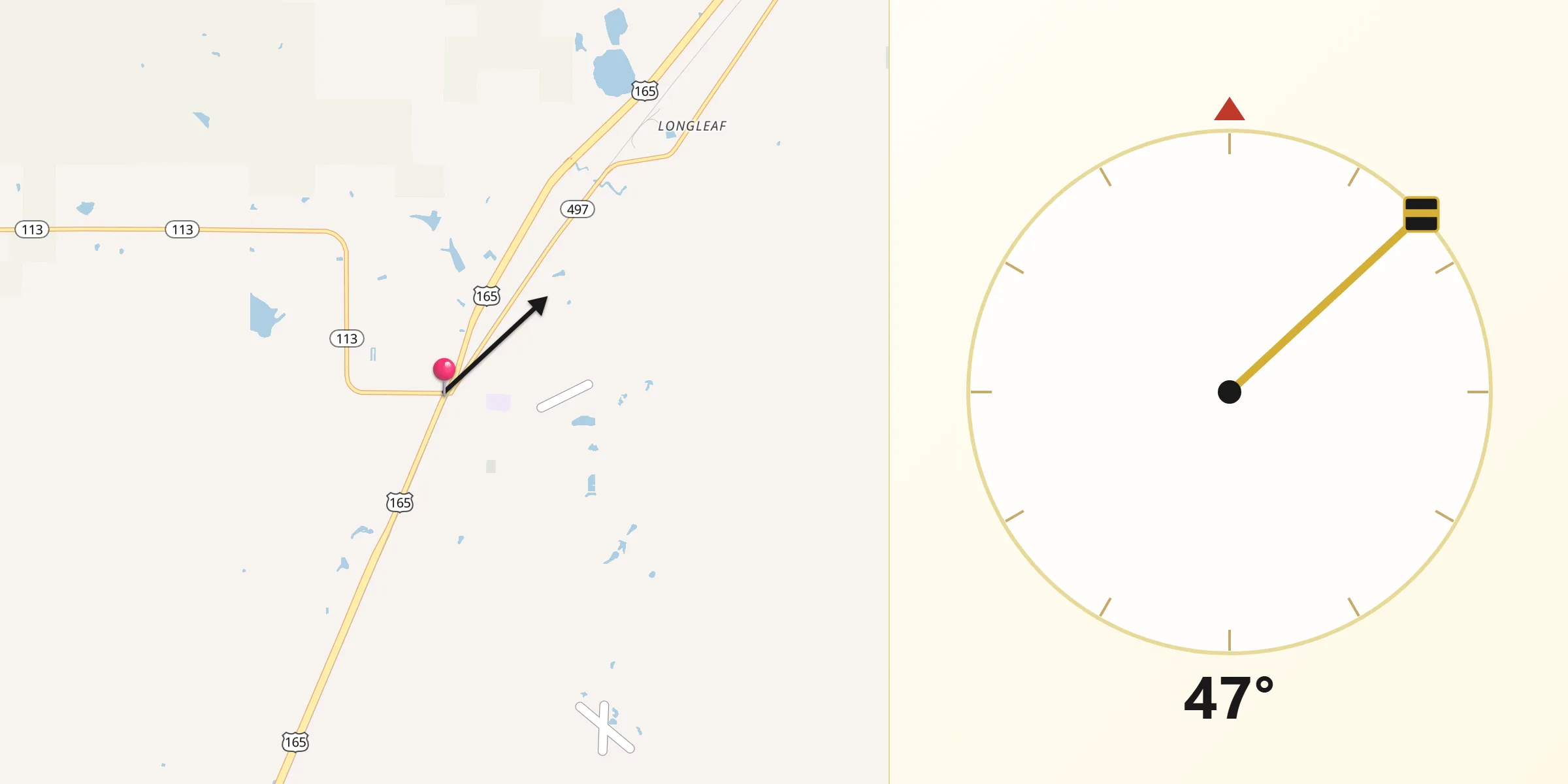 Qibla Direction from Glenmora