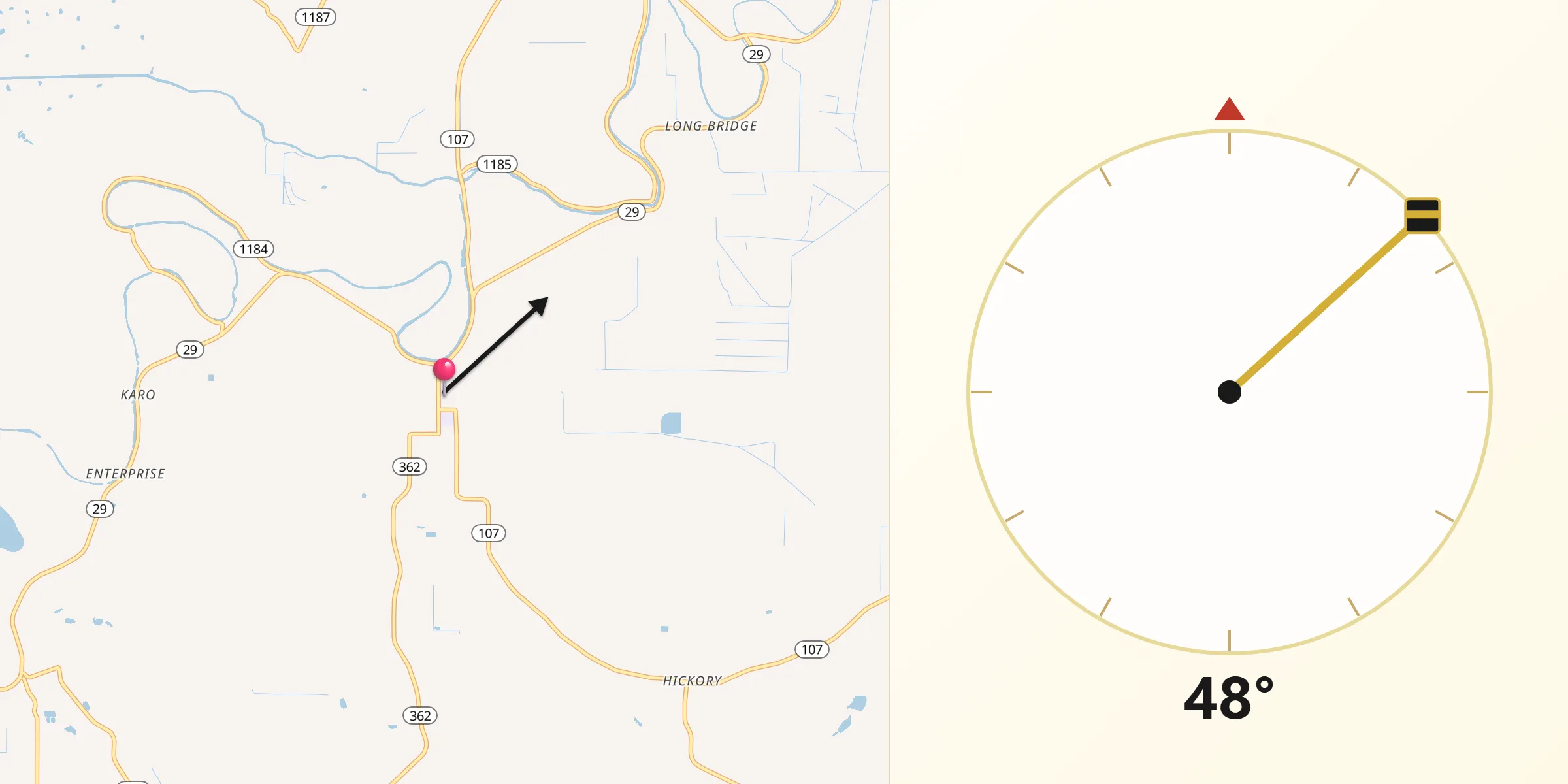 Qibla Direction from Cottonport