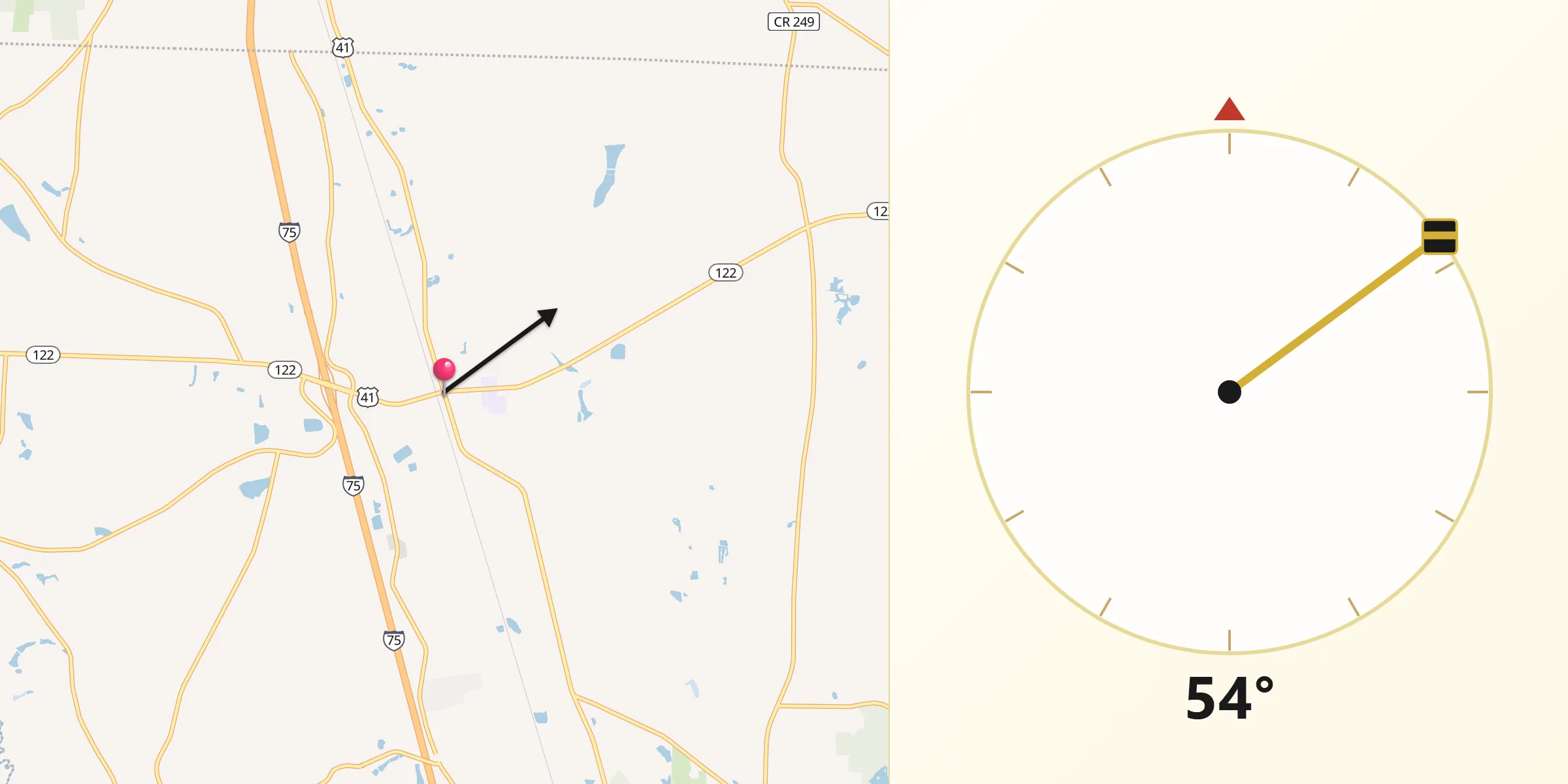 Qibla Direction from Hahira