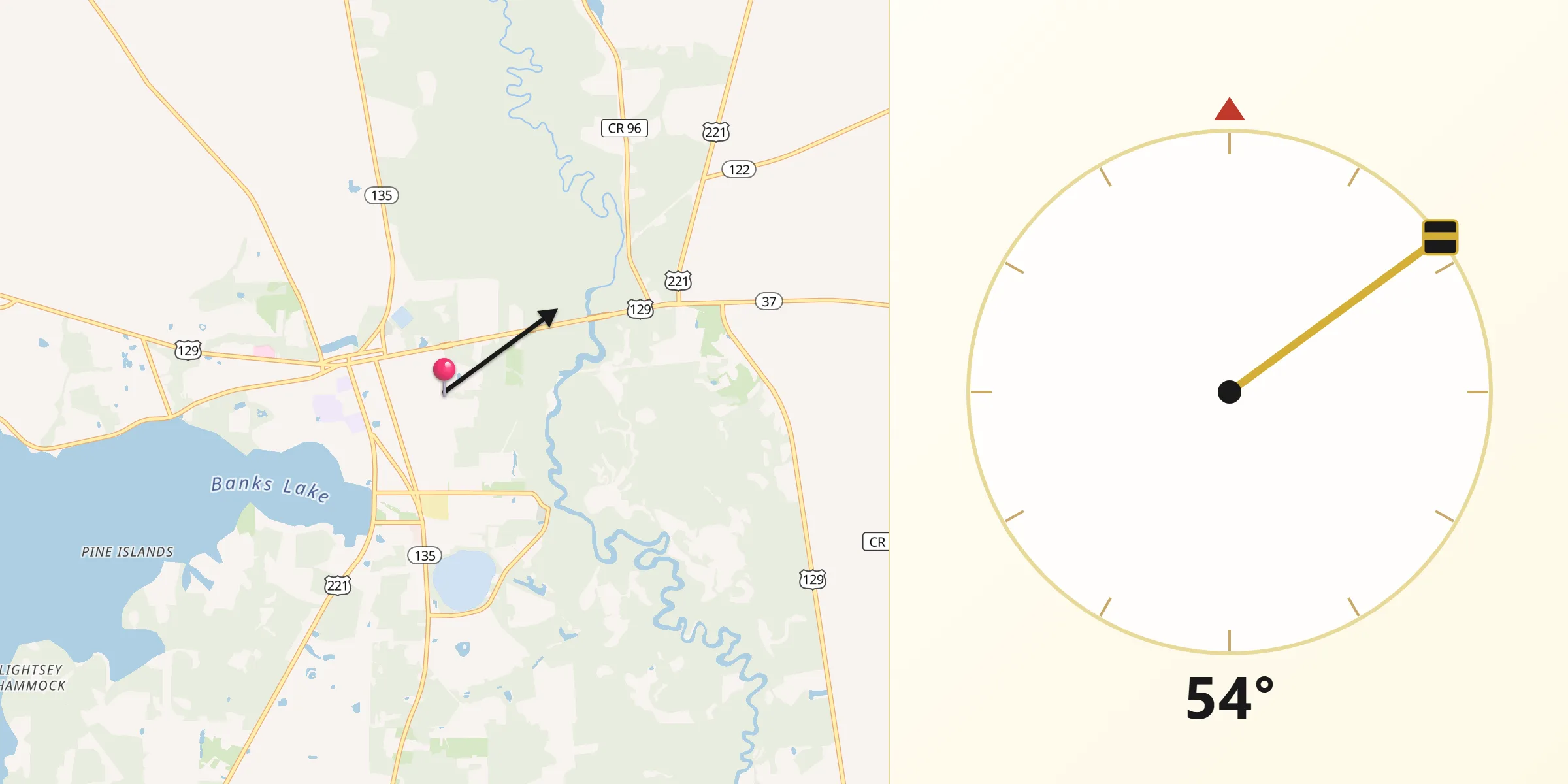 Qibla Direction from Lanier