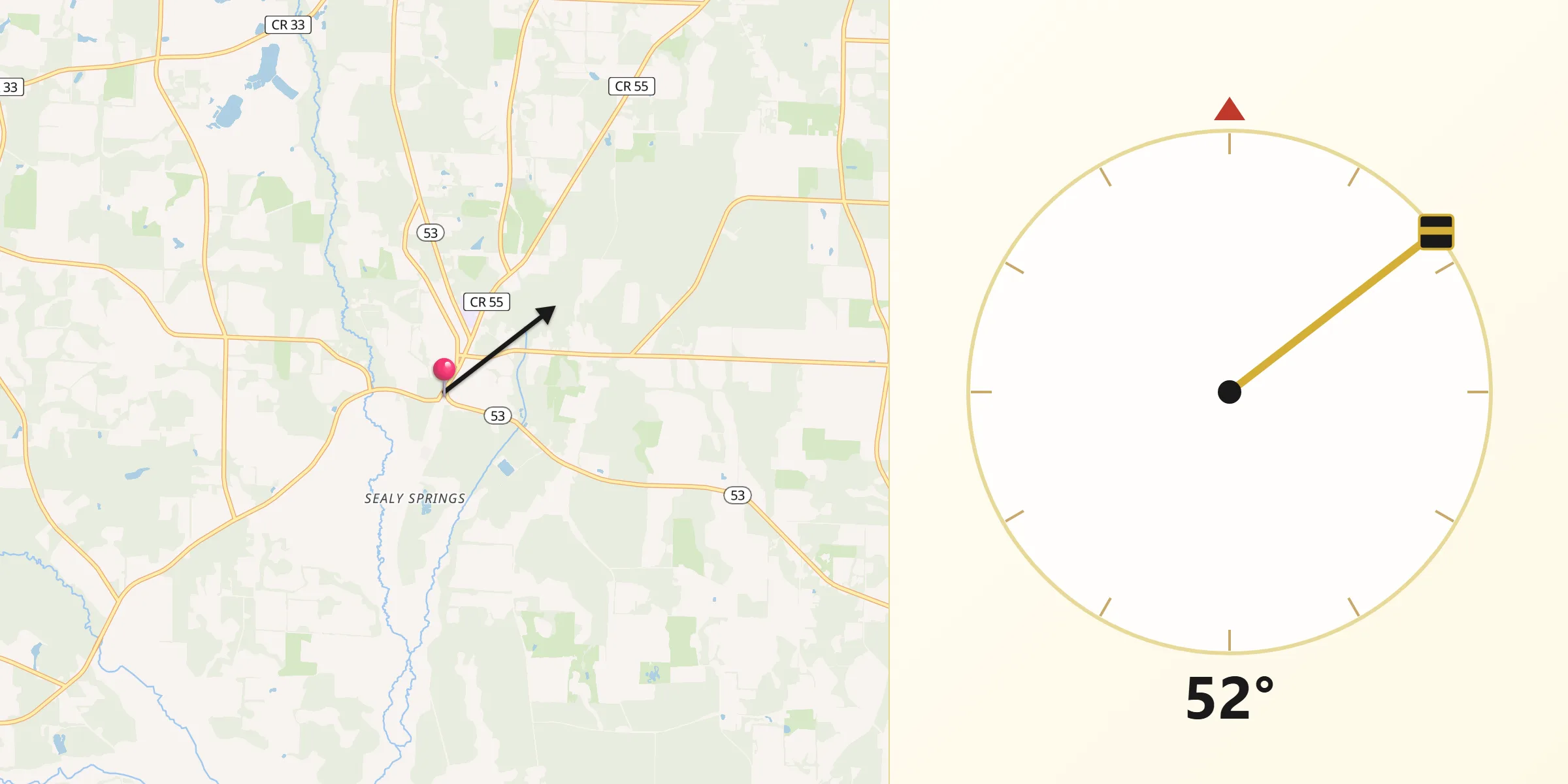 Qibla Direction from Cottonwood