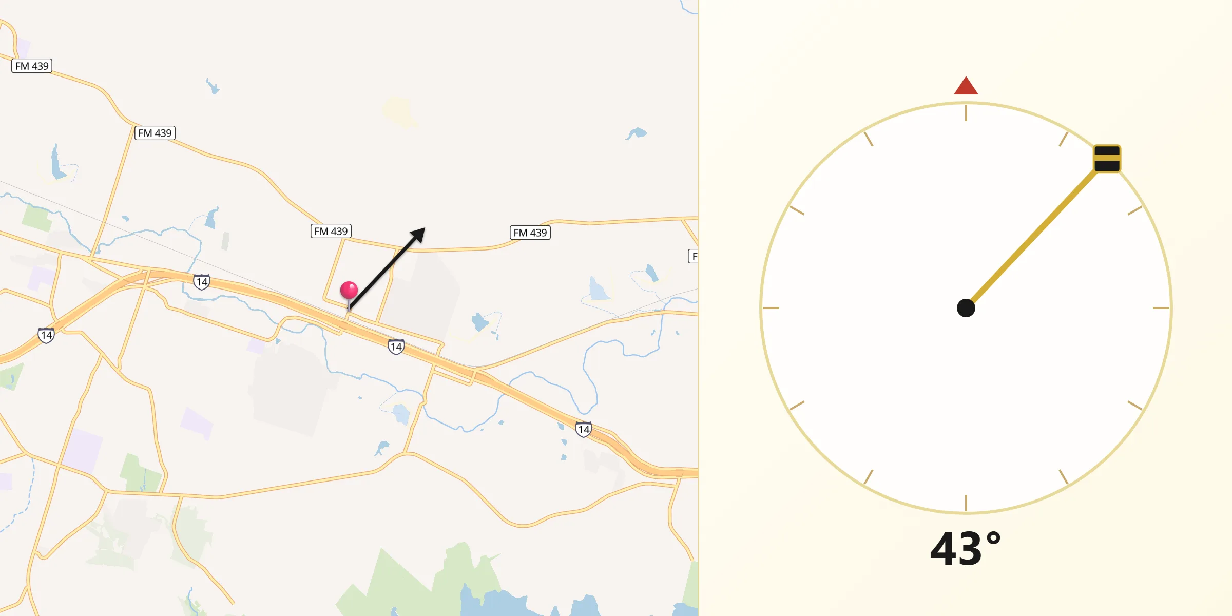 Qibla Direction from Nolanville