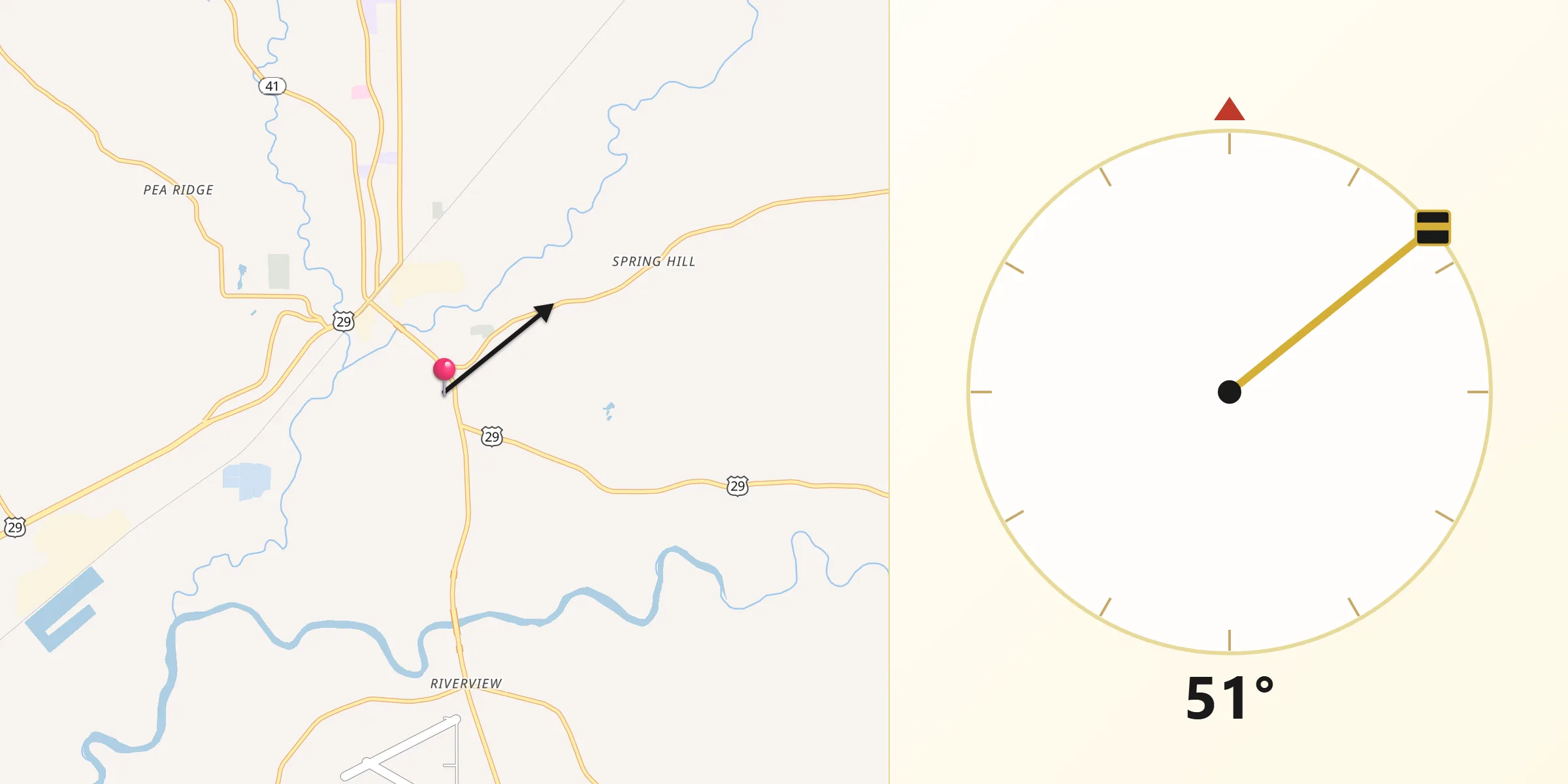 Qibla Direction from East Brewton
