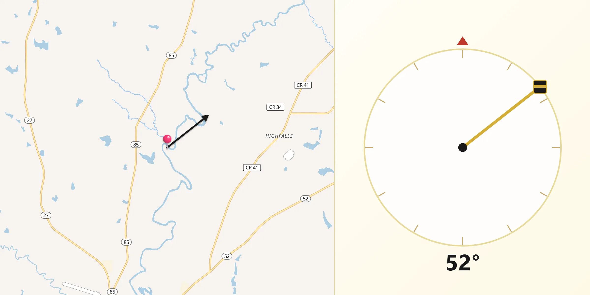 Qibla Direction from Geneva County