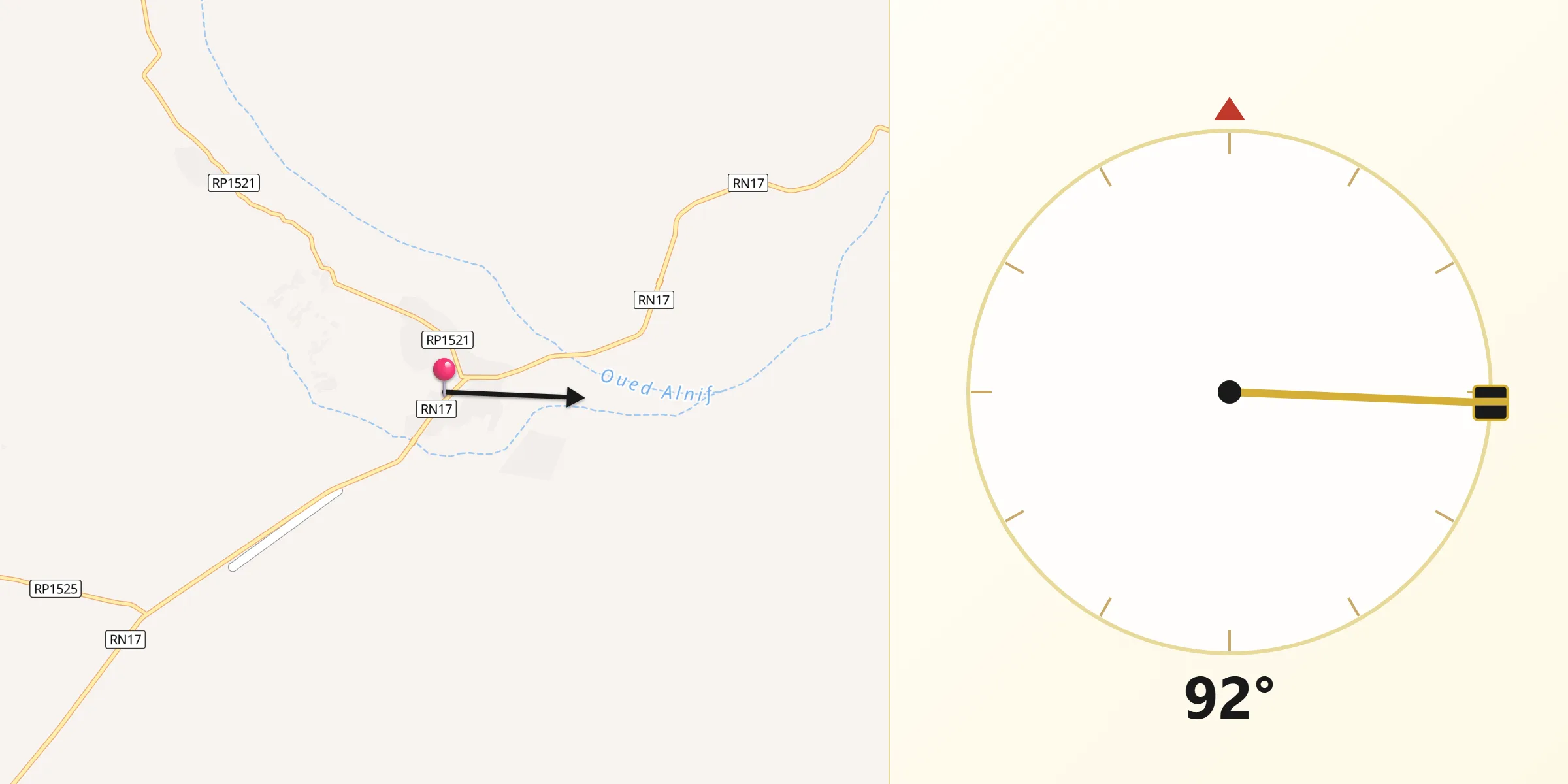اتجاه القبلة من النيف