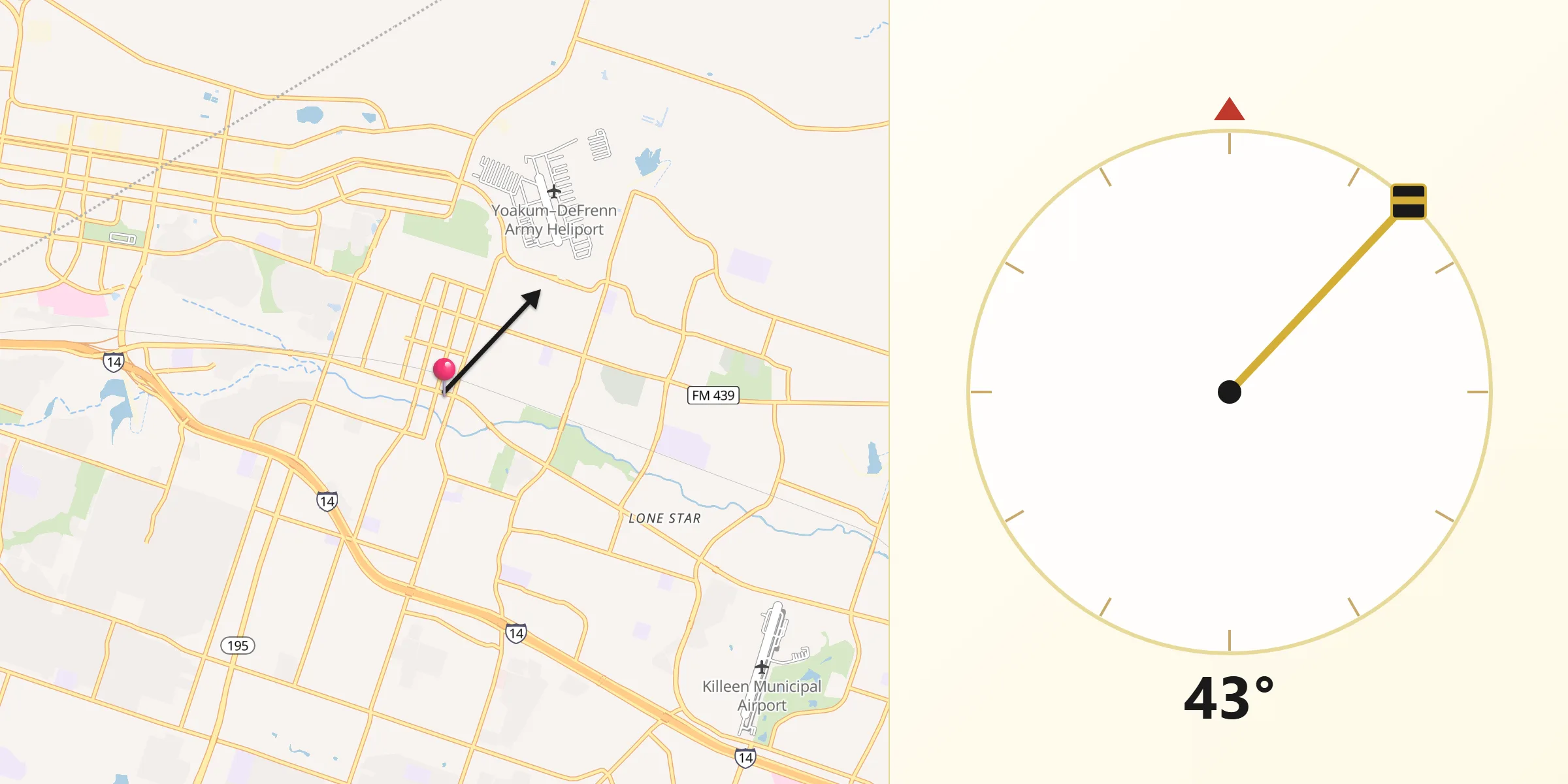 Qibla Direction from Killeen