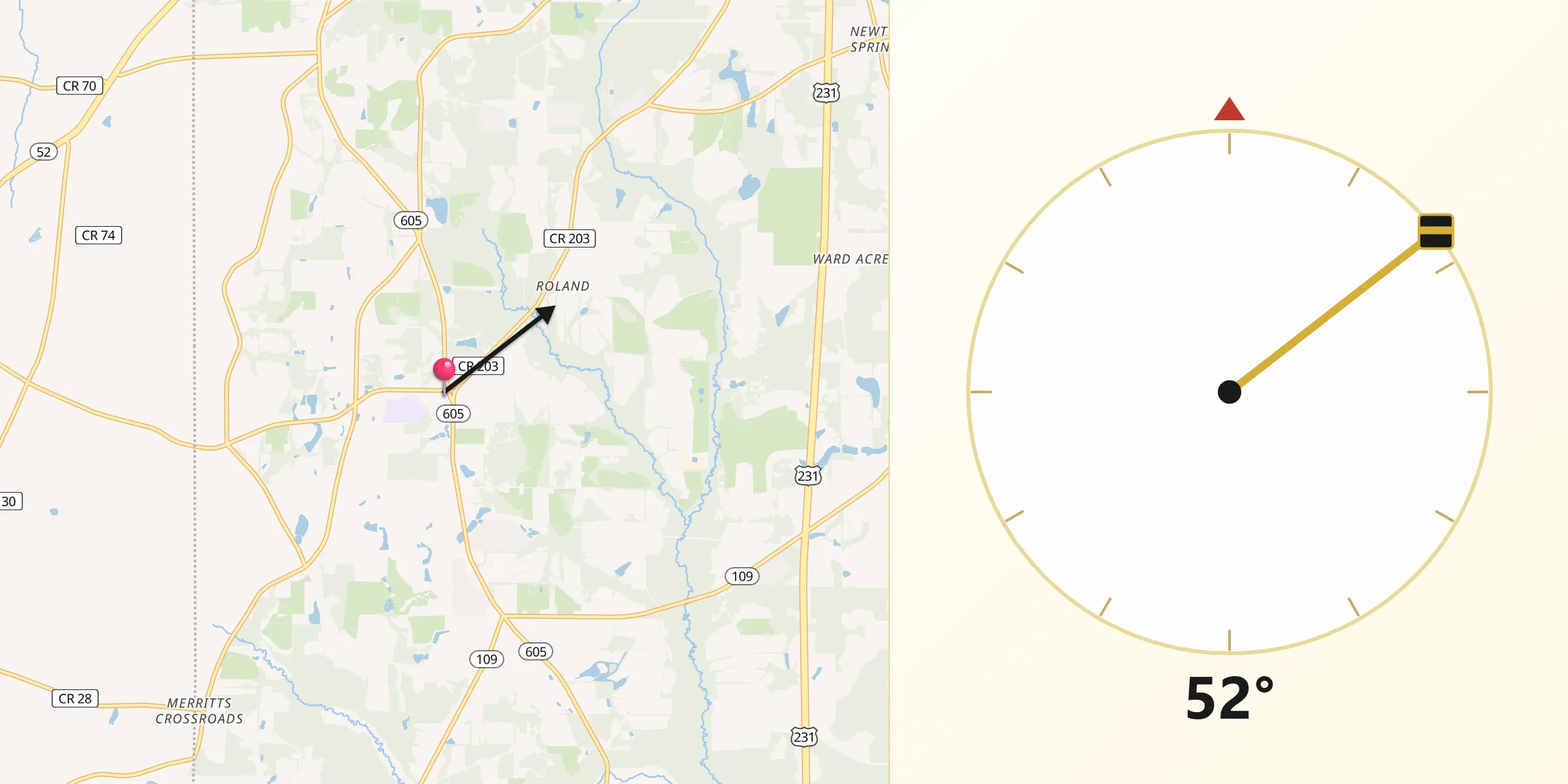 Qibla Direction from Rehobeth
